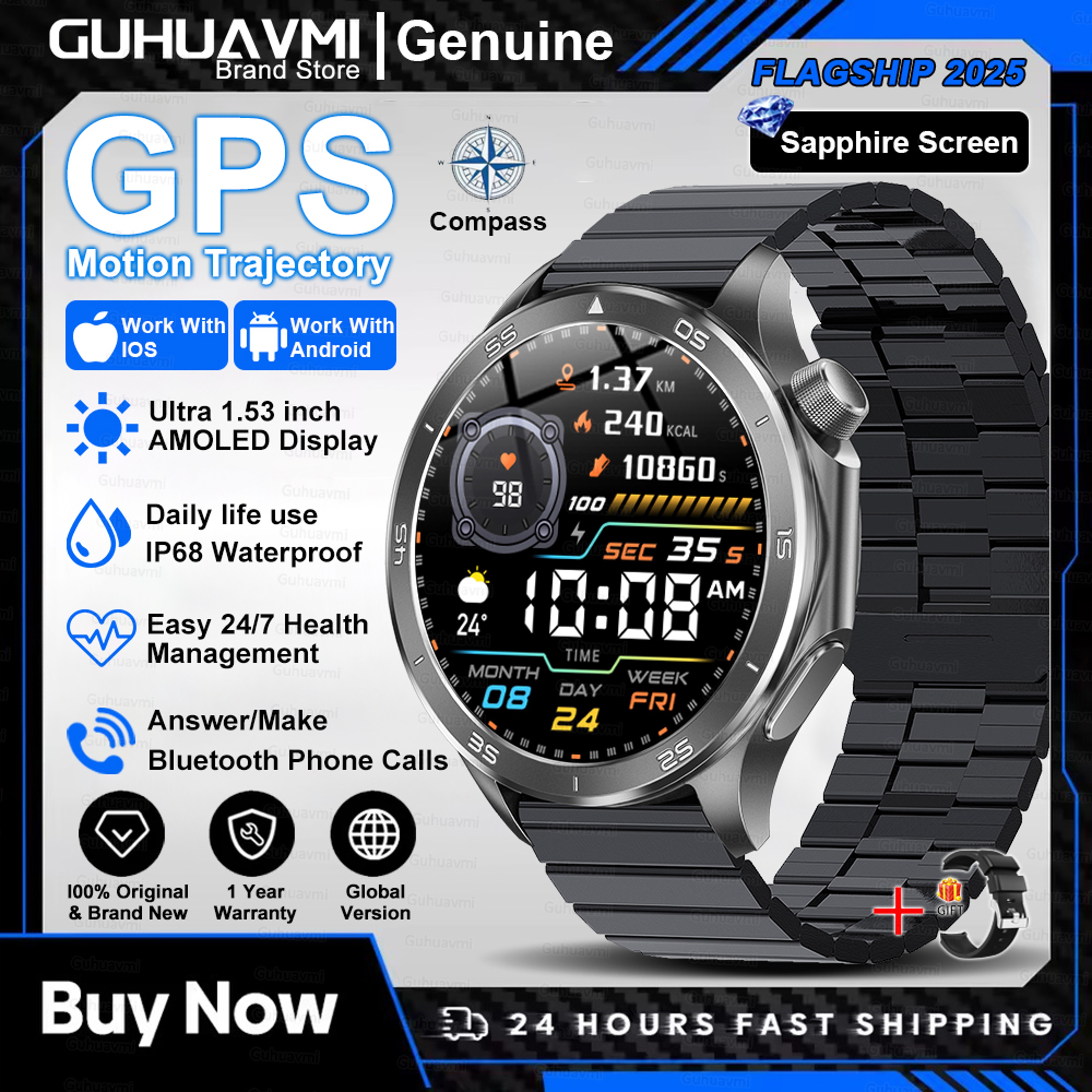 AMOLED Smartwatch With GPS Heart Rate Tracking And Bluetooth Calling 19