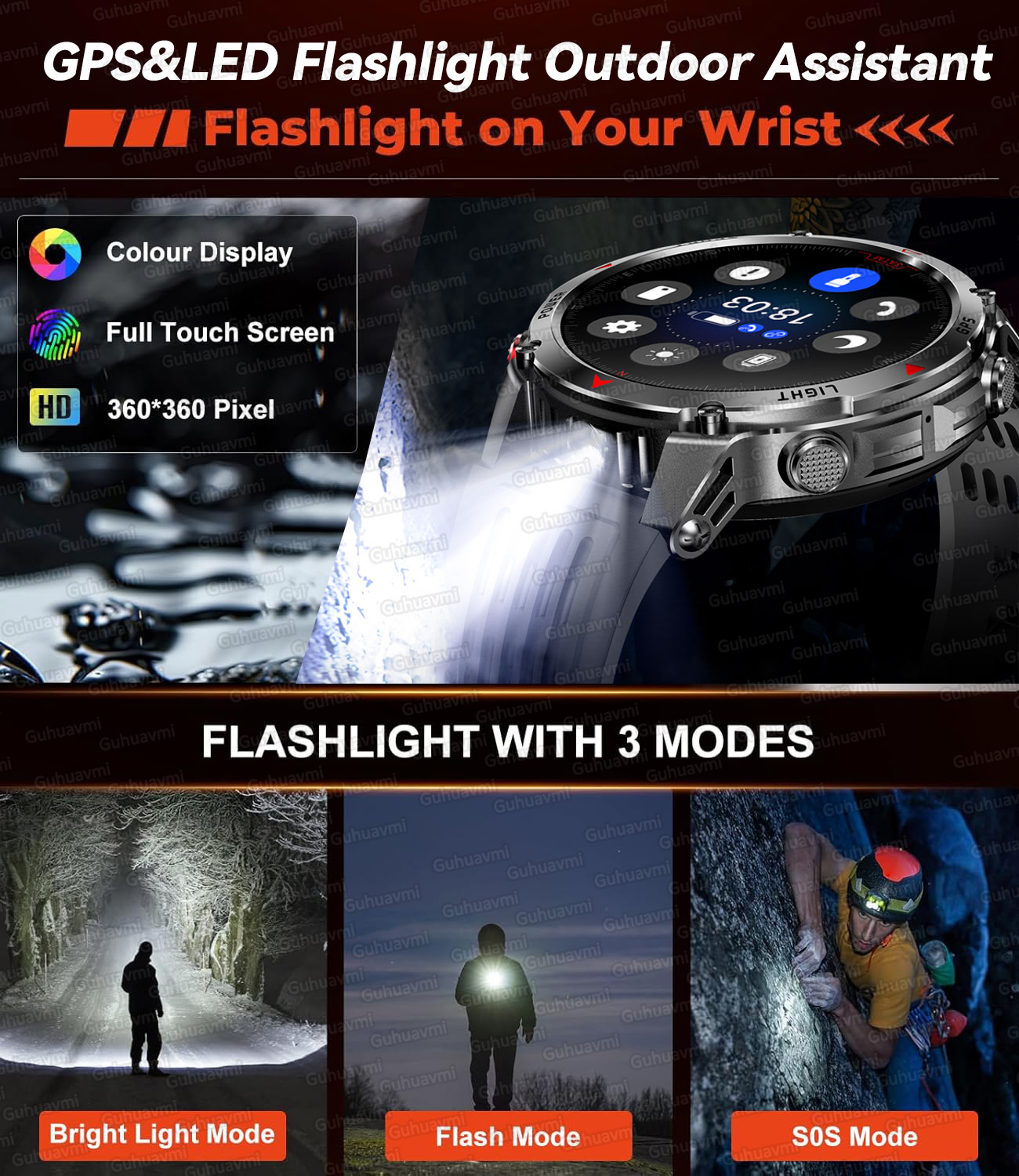 Rugged GPS Smart Watch for Men with AMOLED Display Bluetooth Calling and Water Resistance – view 5