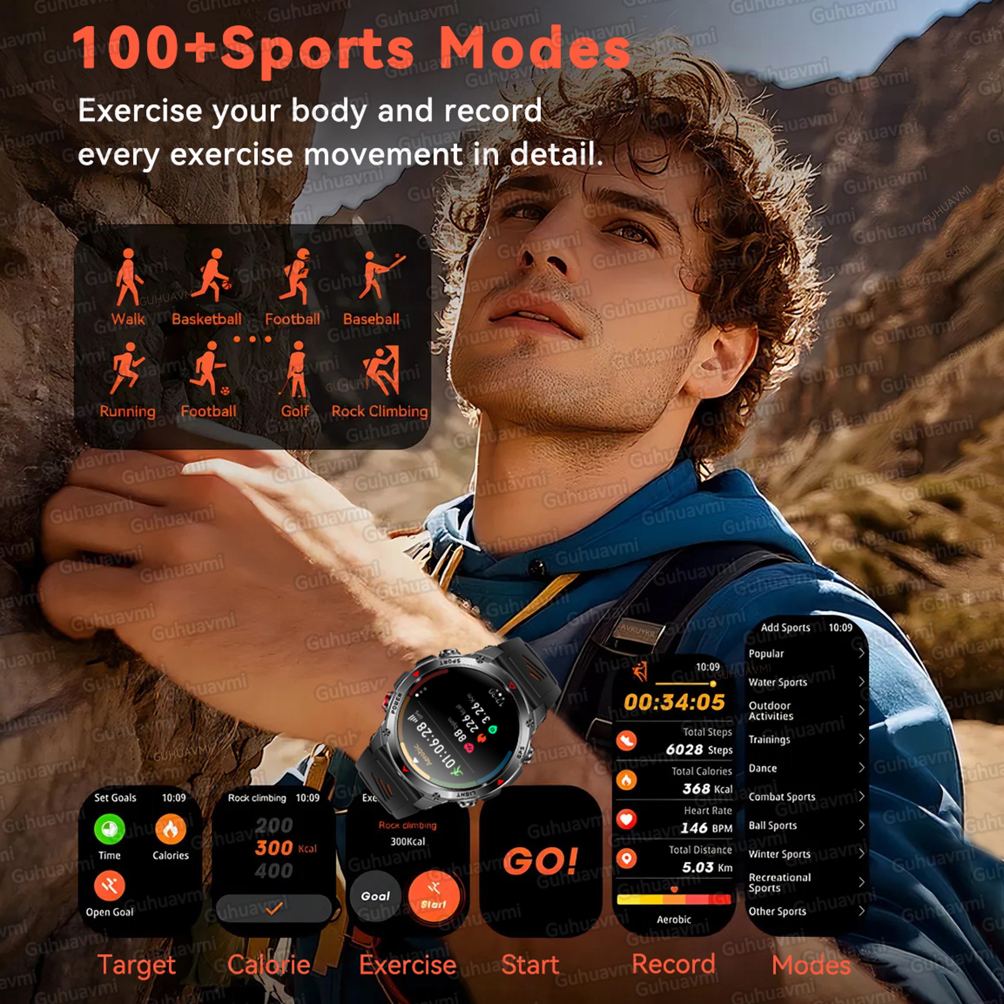 Rugged GPS Smart Watch for Men with AMOLED Display Bluetooth Calling and Water Resistance – view 6