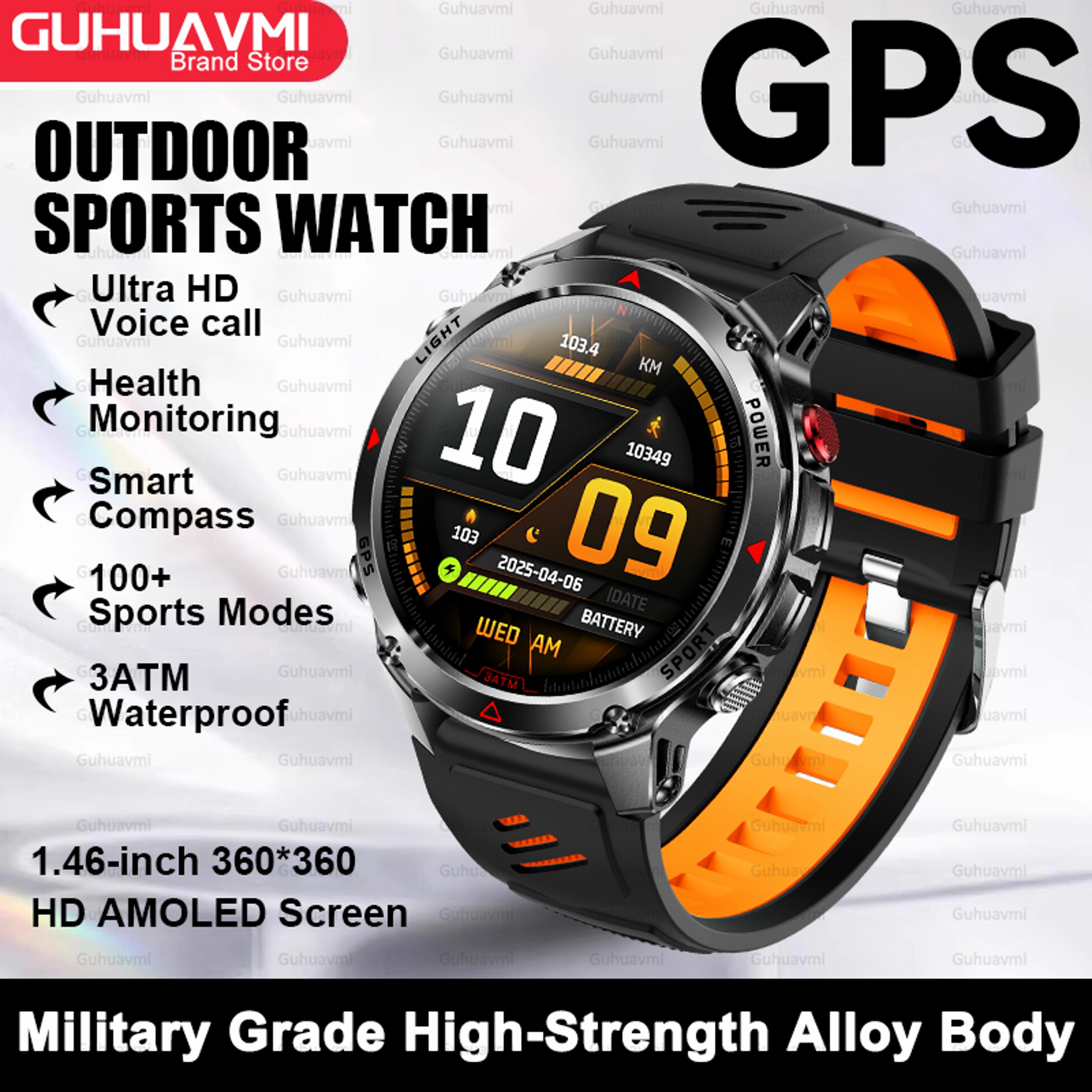 Rugged GPS Smart Watch for Men with AMOLED Display Bluetooth Calling and Water Resistance – view 11