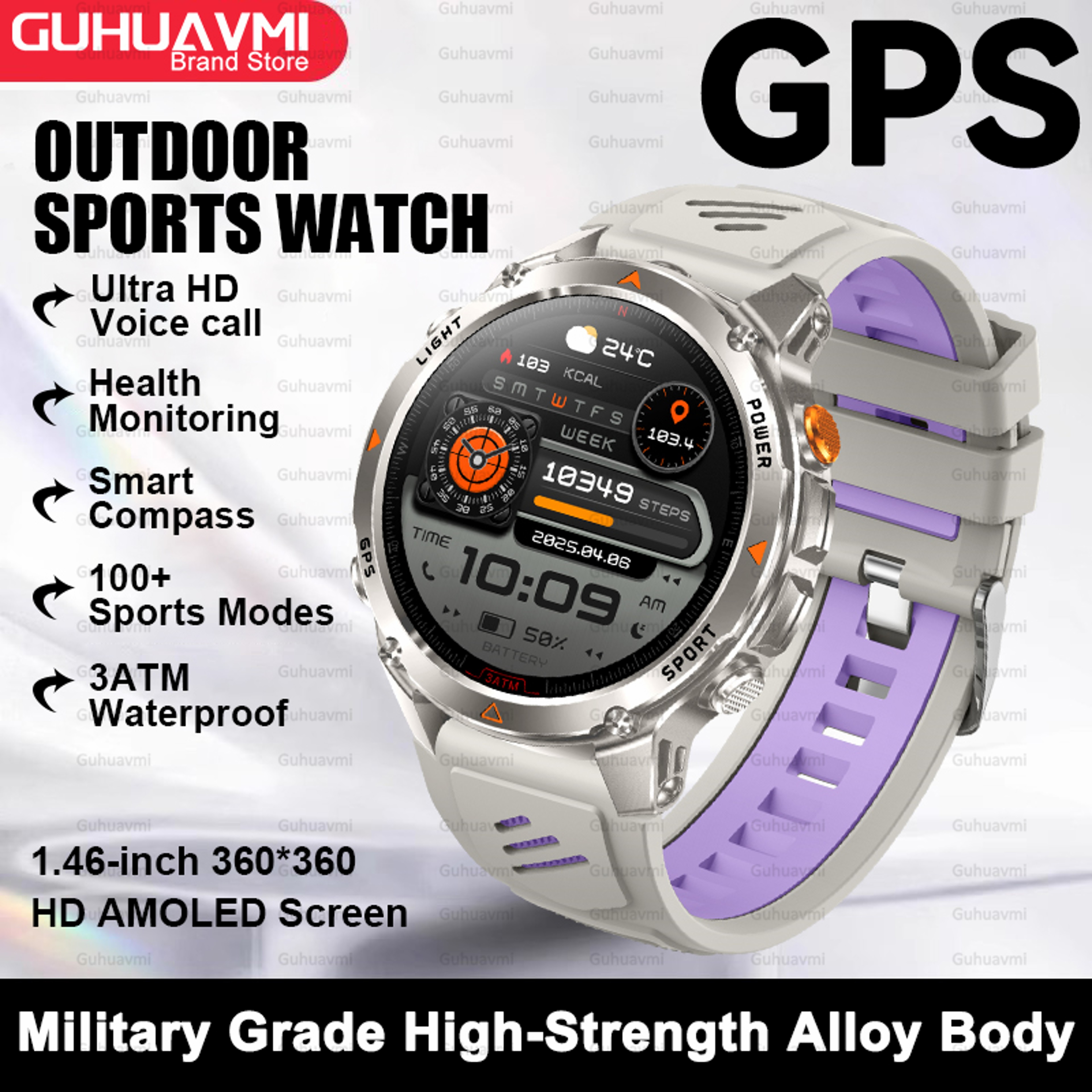Rugged GPS Smart Watch for Men with AMOLED Display Bluetooth Calling and Water Resistance – view 12