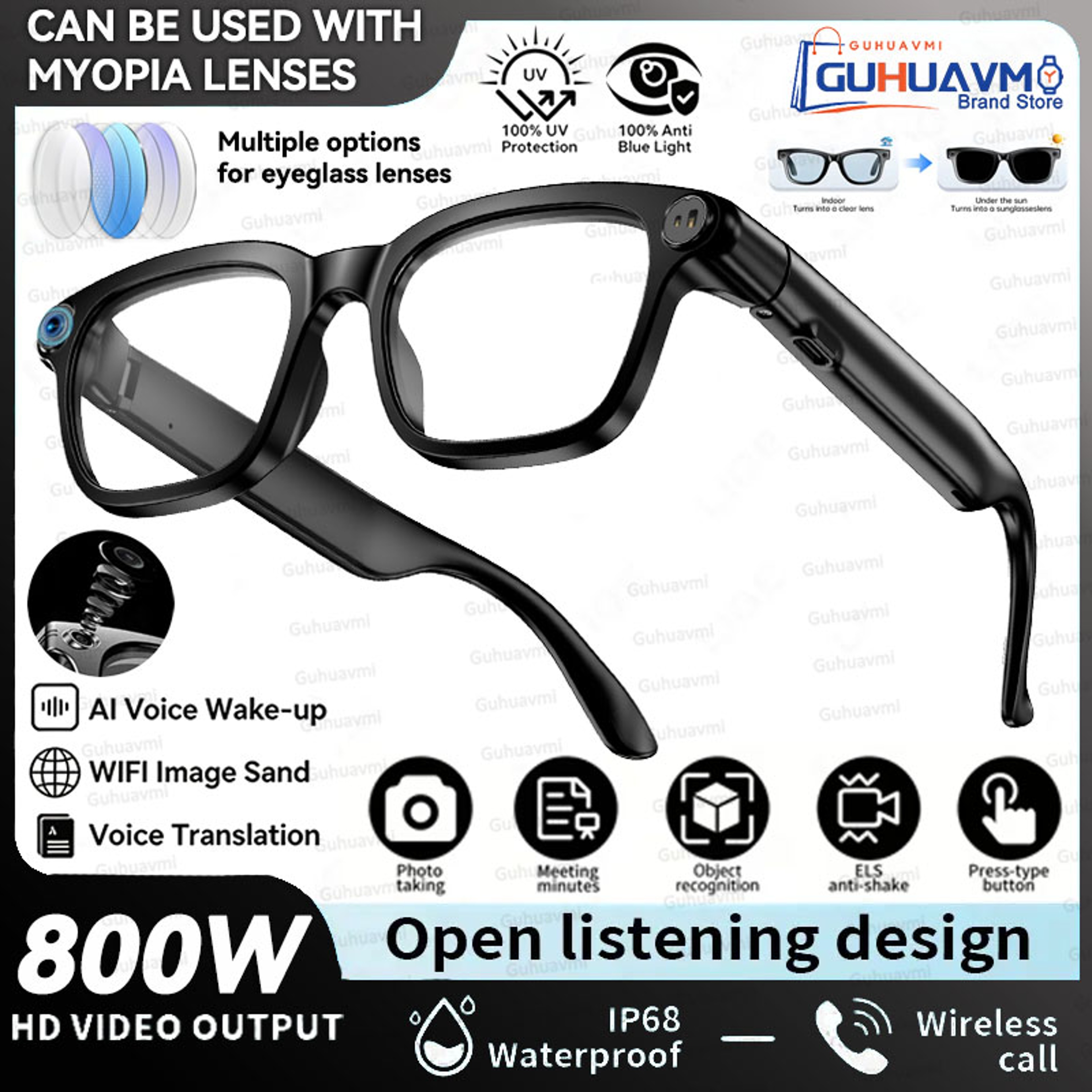 AI Smart Glasses With Camera ChatGPT Translation And Bluetooth 7