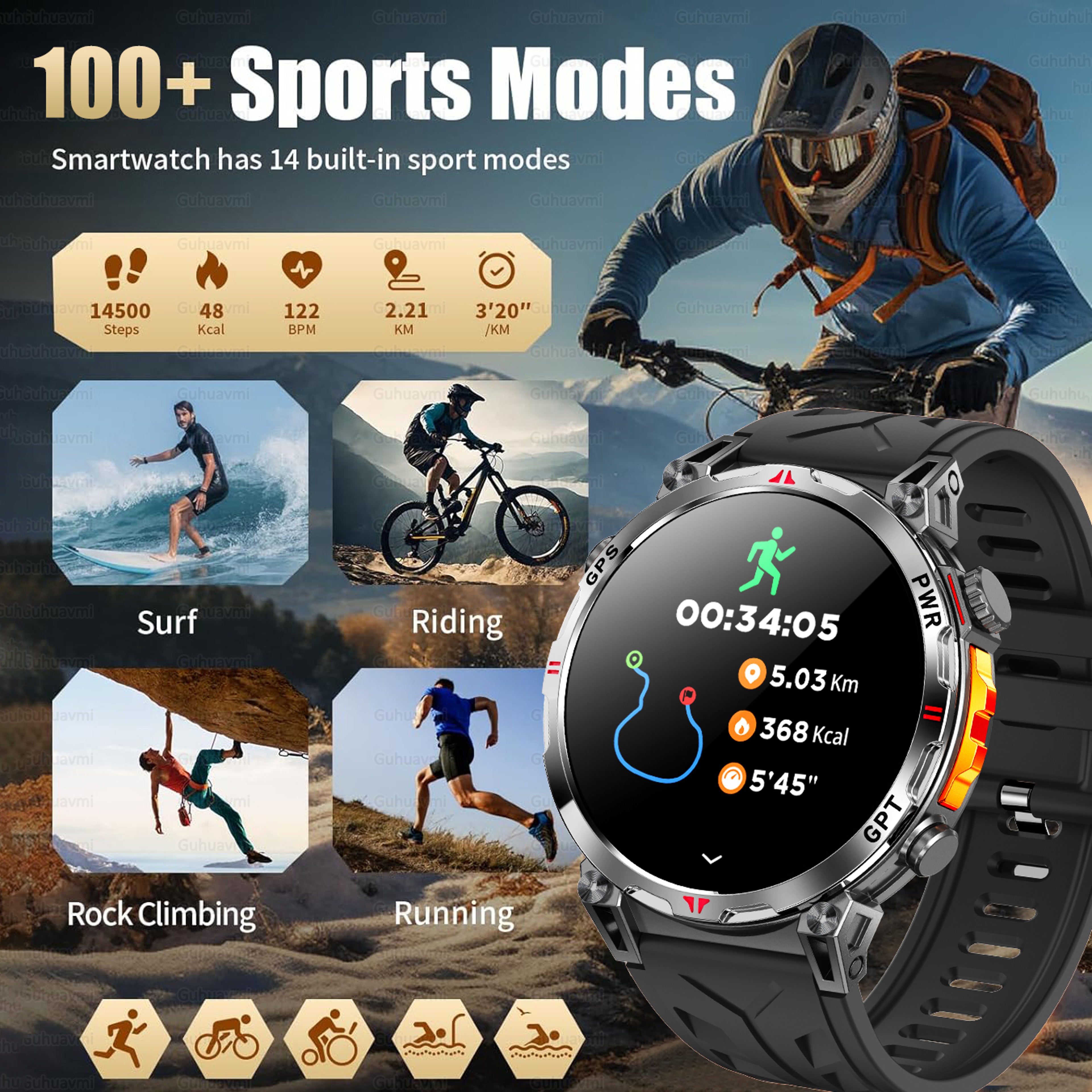 GPS Smartwatch For Men With AMOLED Display And Waterproof Design 4
