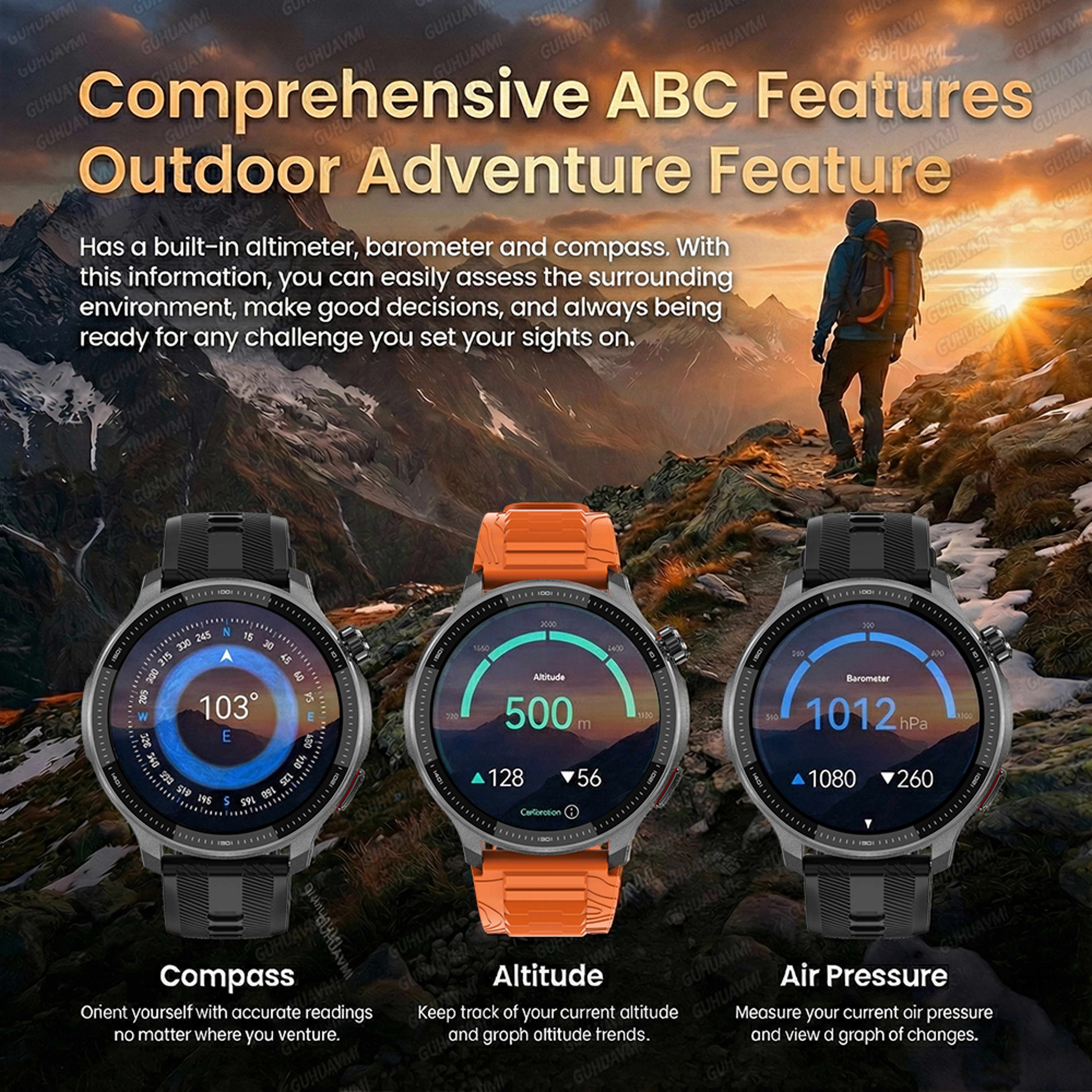 Adventure Pro GPS Smartwatch with Offline Maps AMOLED Display Music and Compass – view 6