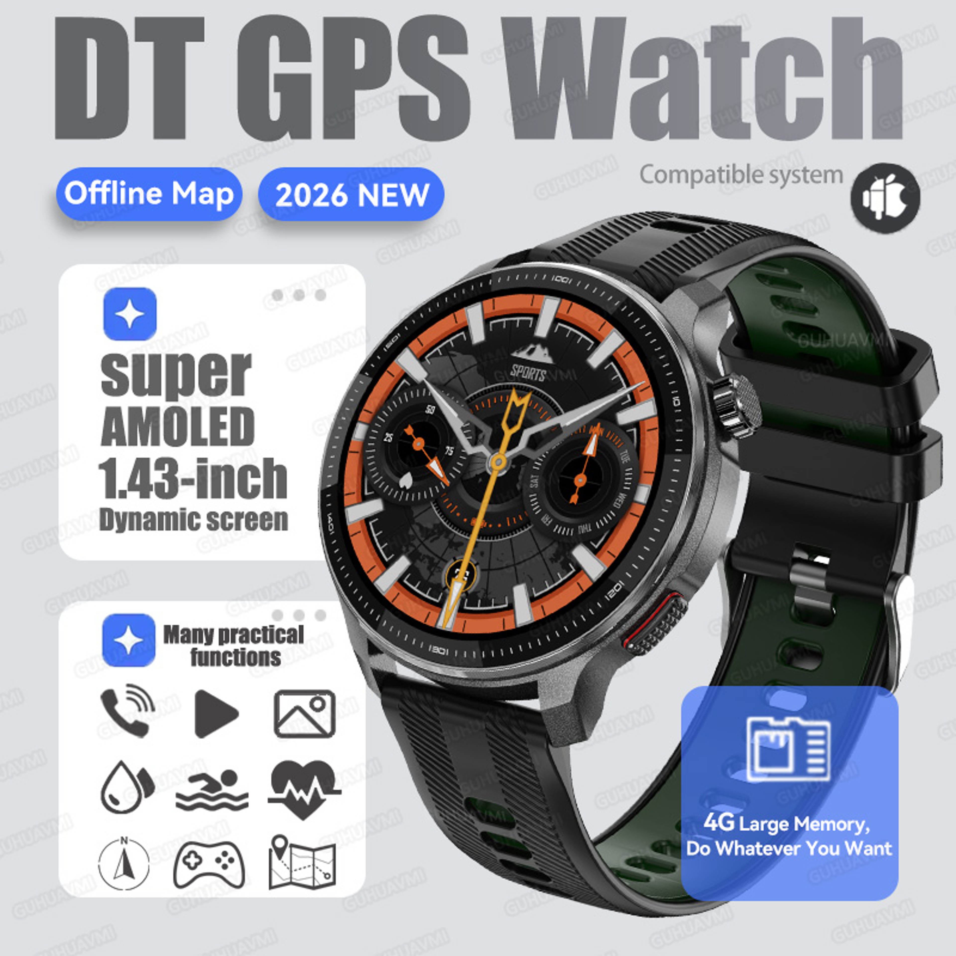 Adventure Pro GPS Smartwatch with Offline Maps AMOLED Display Music and Compass – view 12