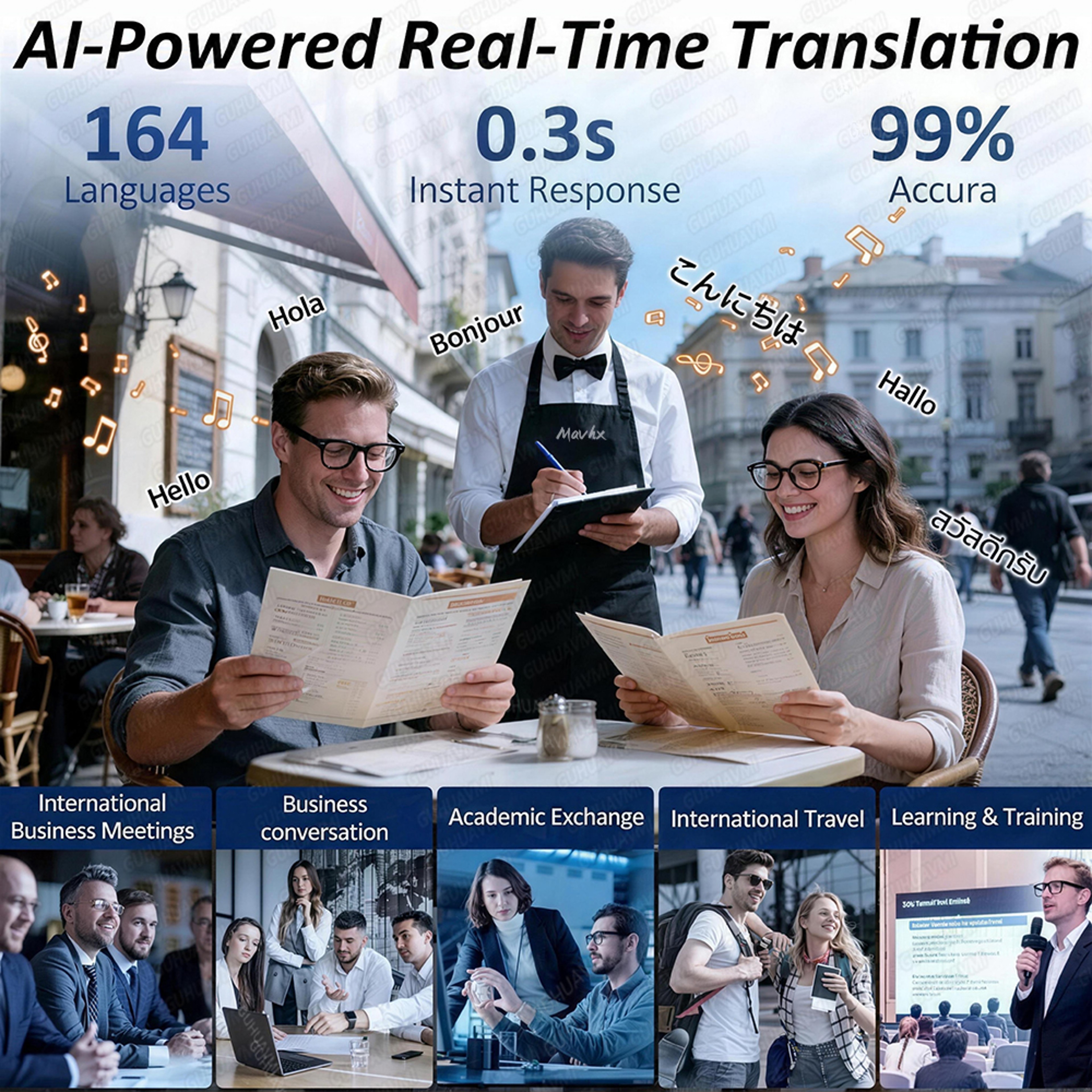 AI Smart Glasses With Camera Translation Storage And Charging Case 3