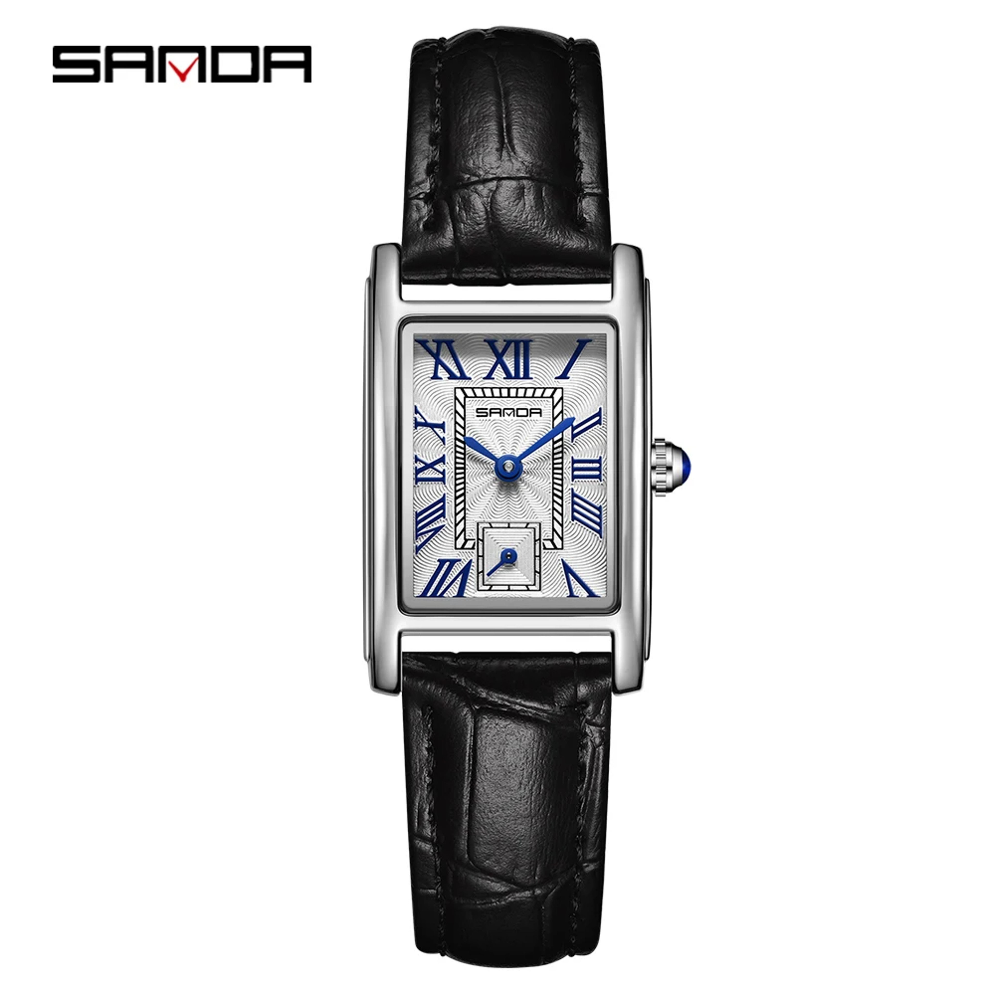 Womens Rectangle Watch Elegant Quartz Leather Wristwatch 7