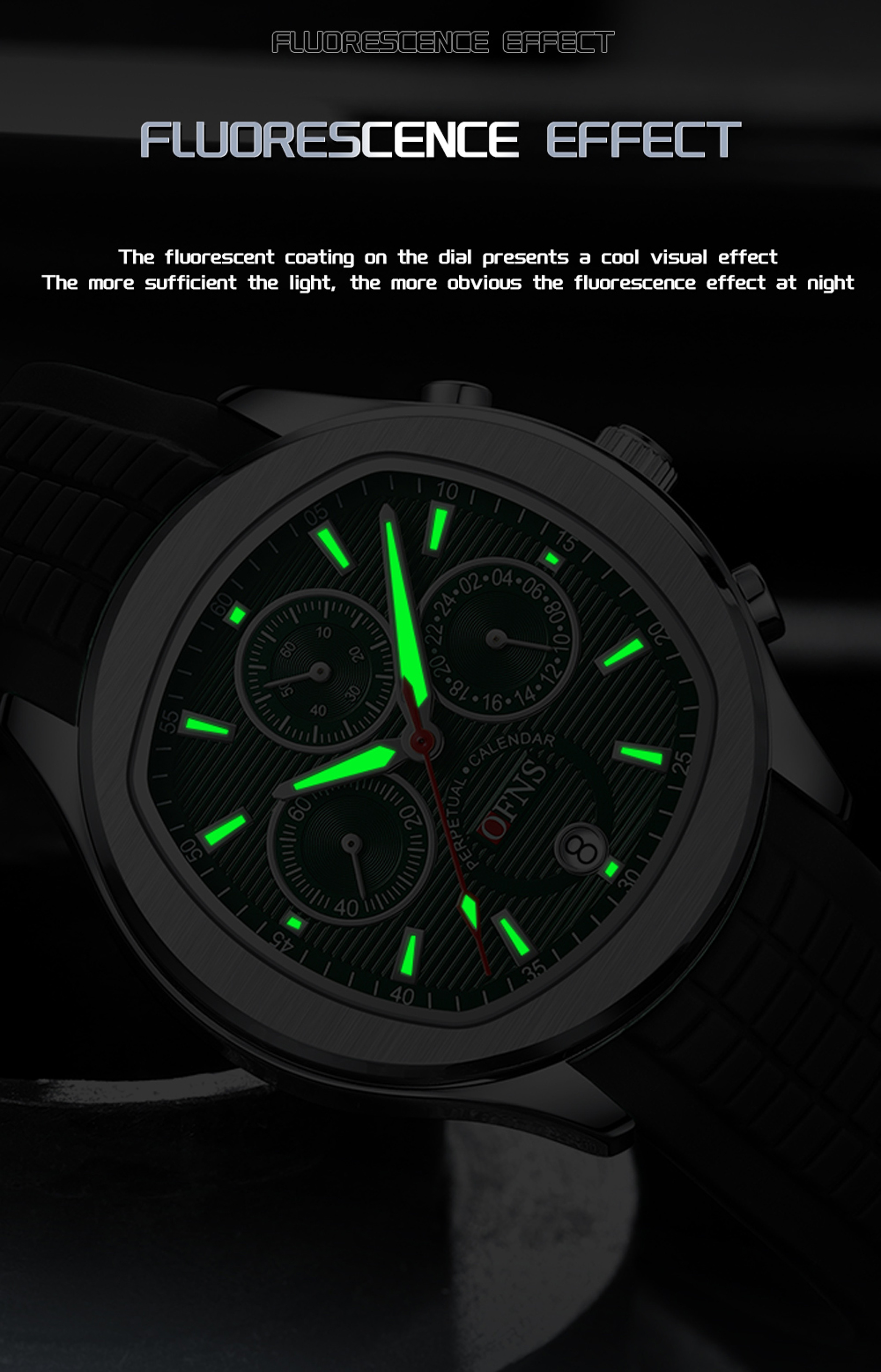 Mens Quartz Watch Waterproof Luminous Chronograph 4