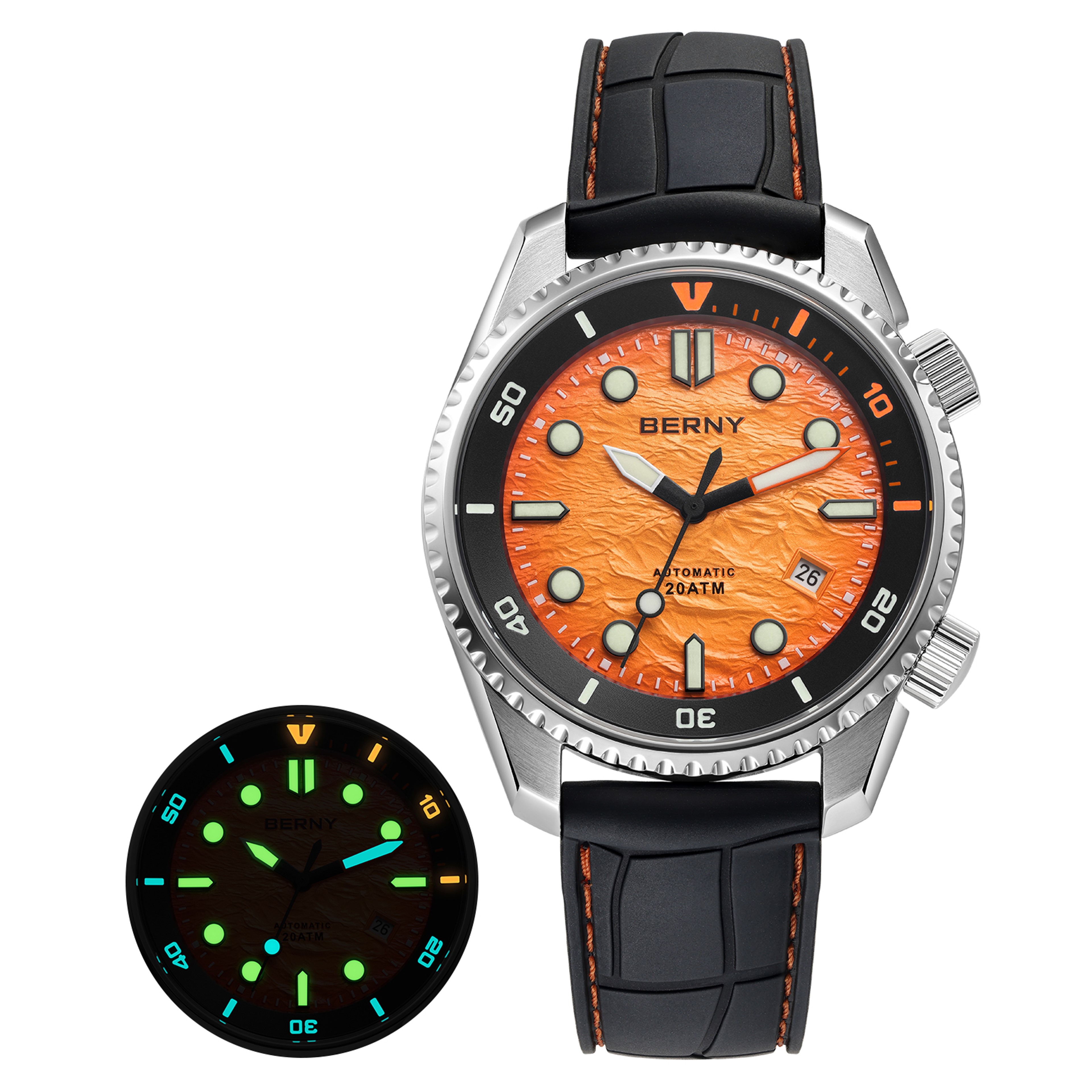 Automatic Dive Watch For Men Sapphire Stainless Steel 10
