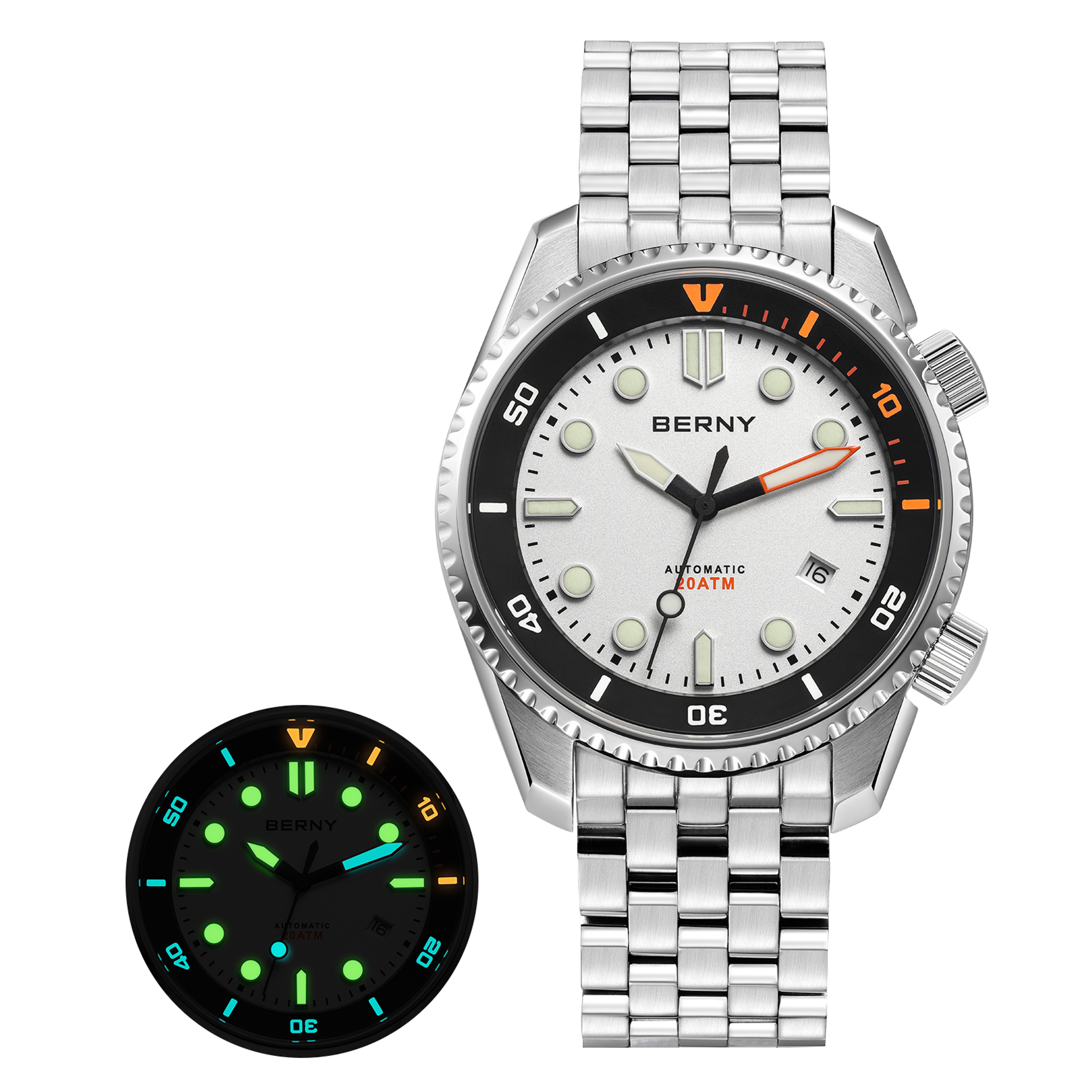 Automatic Dive Watch For Men Sapphire Stainless Steel 15