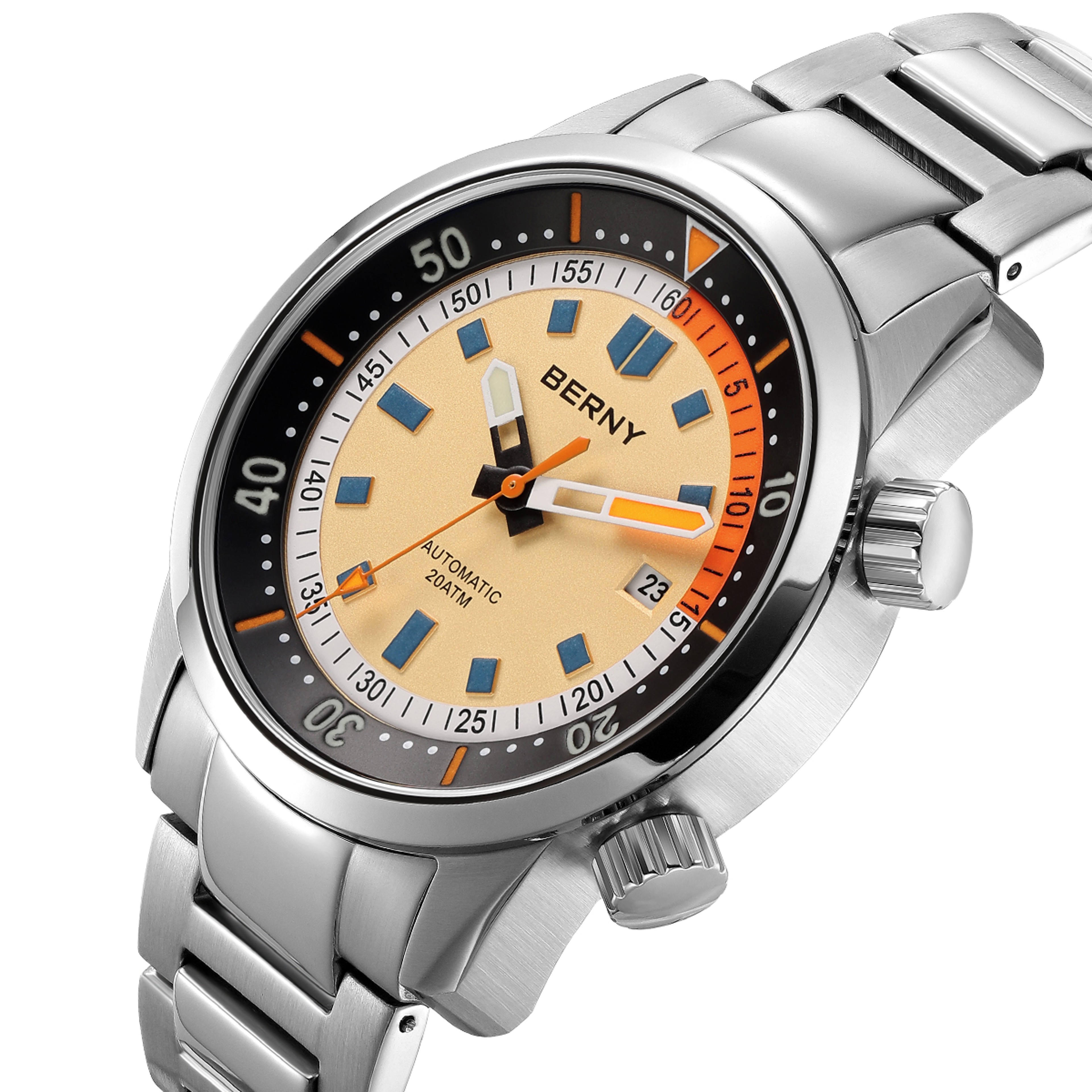 Automatic Dive Watch For Men Sapphire Crystal Stainless Steel 0
