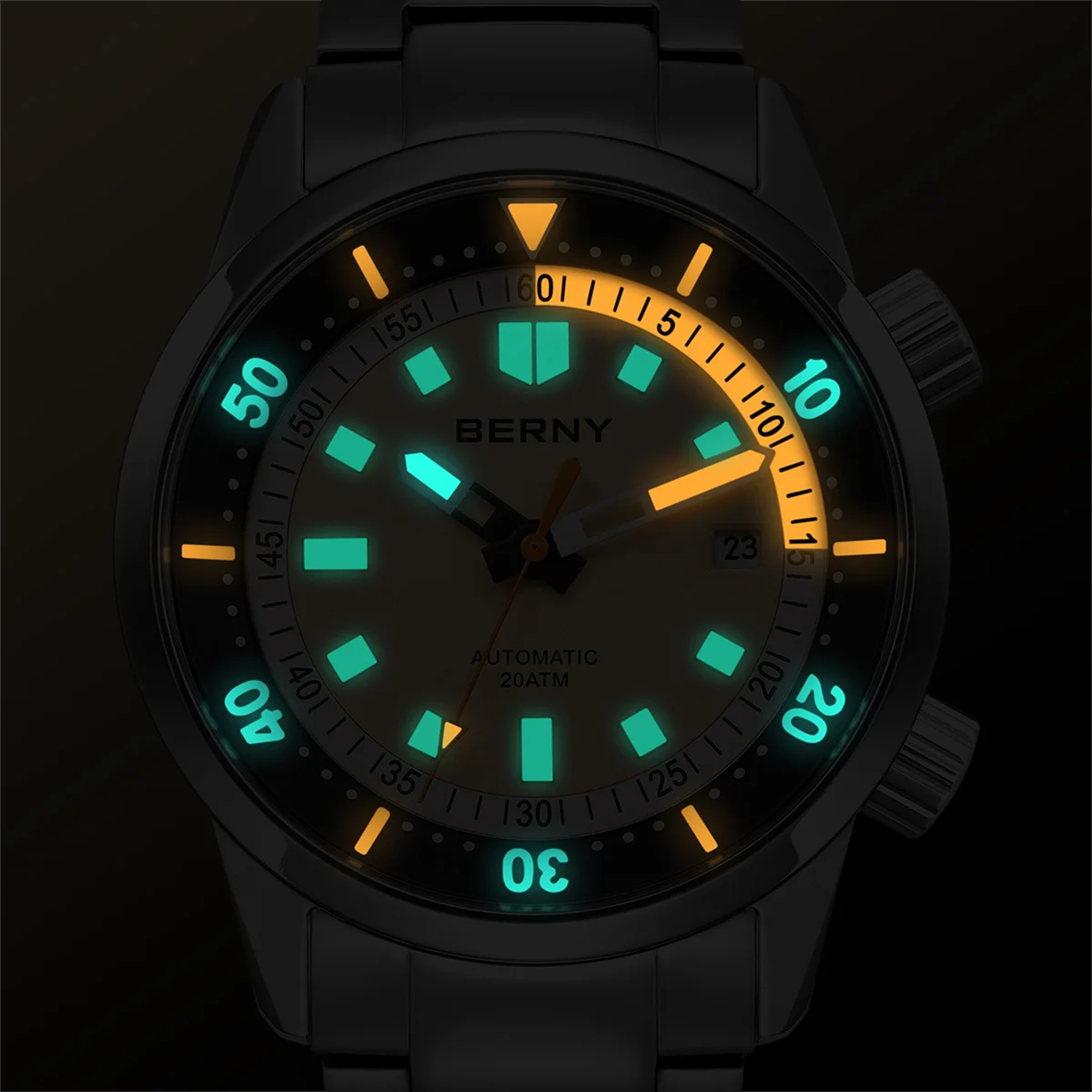 Automatic Dive Watch For Men Sapphire Crystal Stainless Steel 2