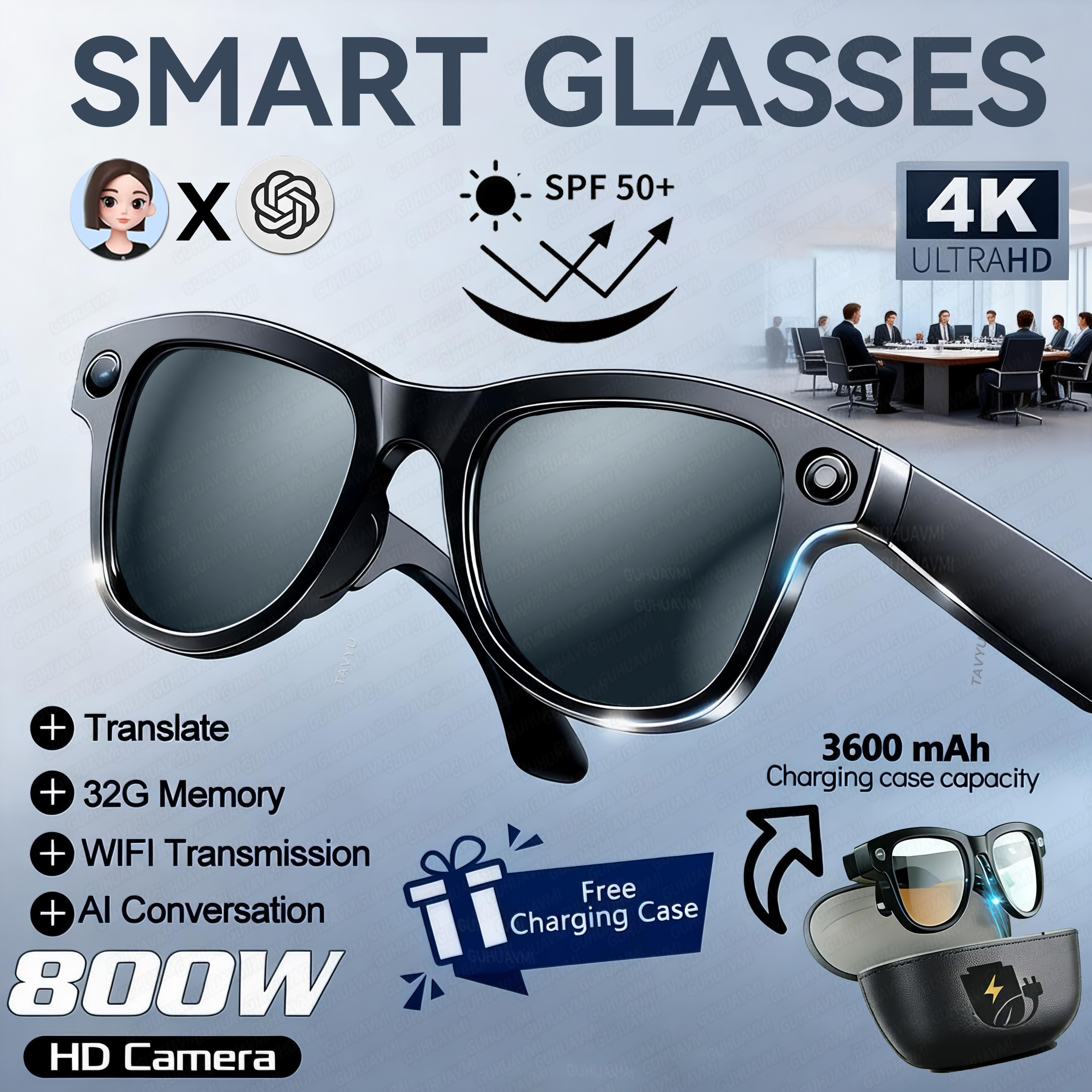 AI Smart Glasses With Camera Storage And Real Time Translation 7