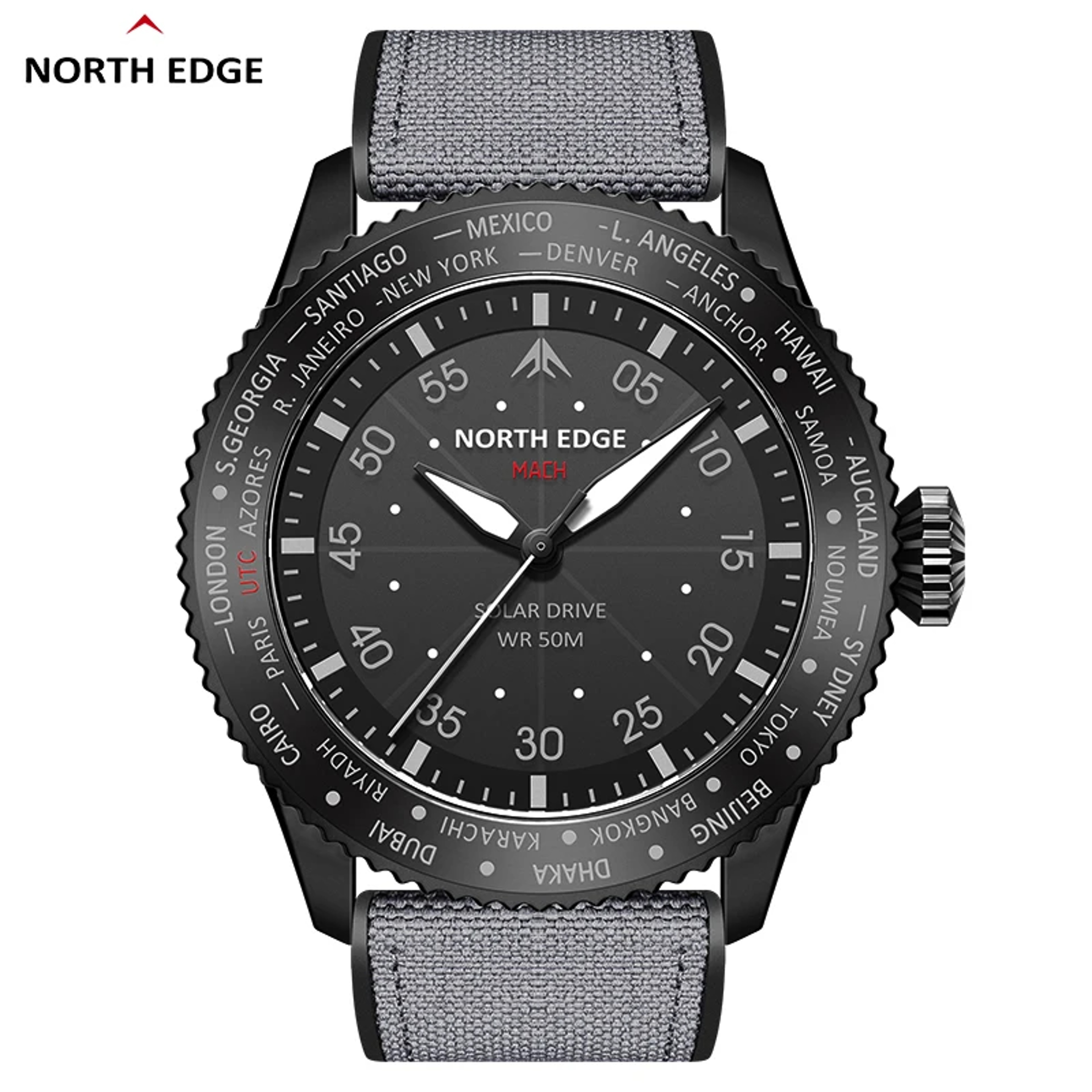 Solar Watch For Men Waterproof Luminous Leather Strap 6
