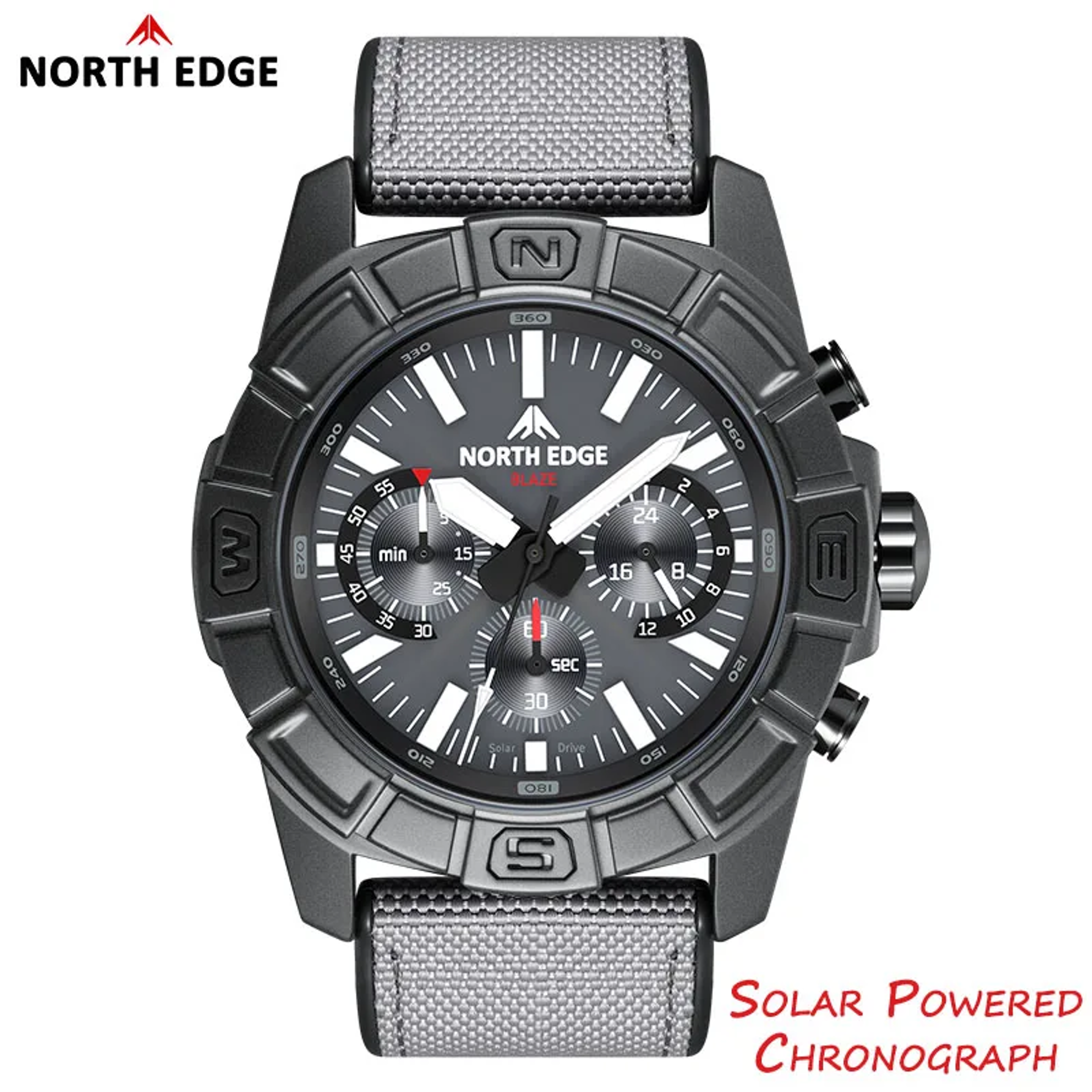 Solar Powered Watch For Men Waterproof Chronograph 1