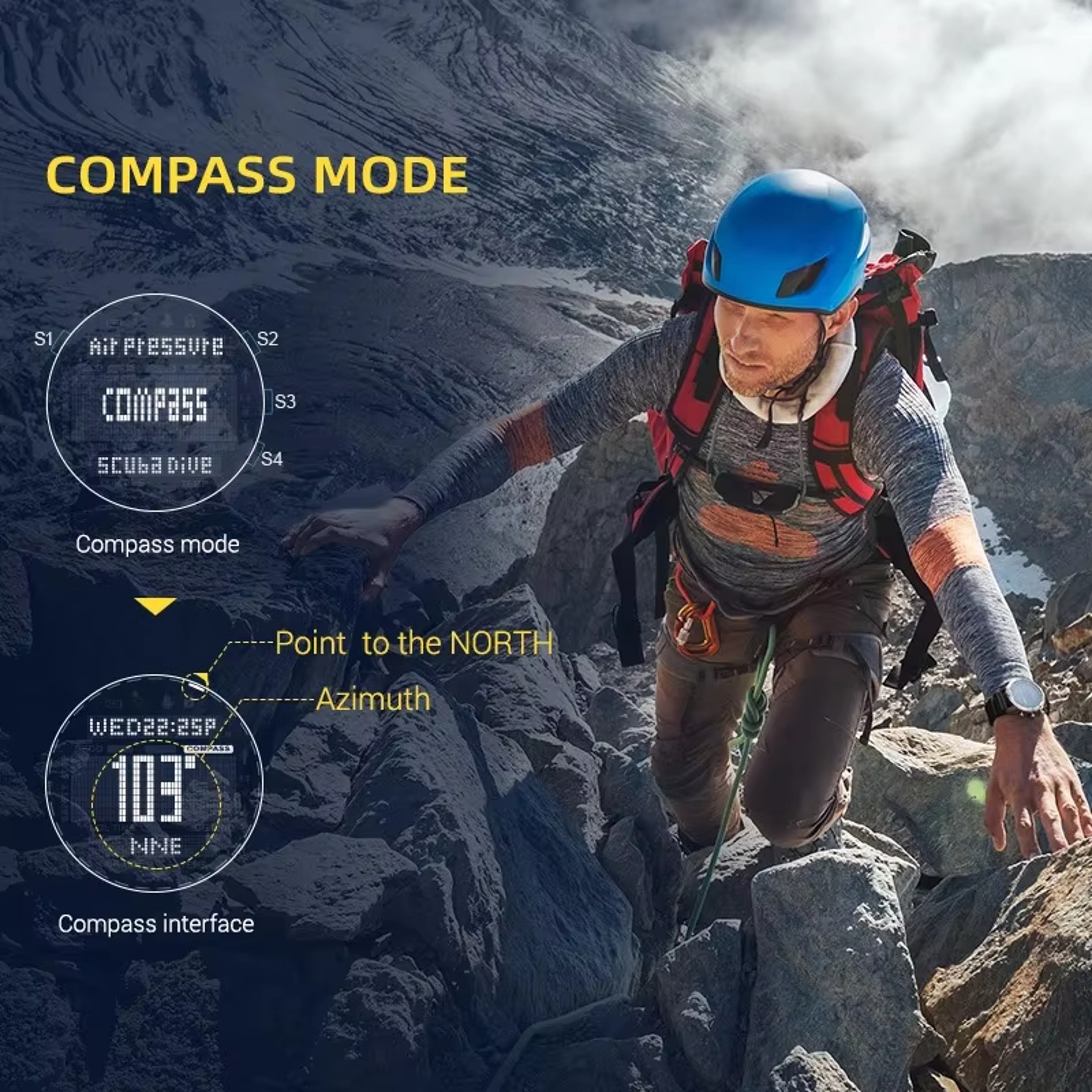 Dive Computer Watch With NDL Compass Altimeter And Barometer 6
