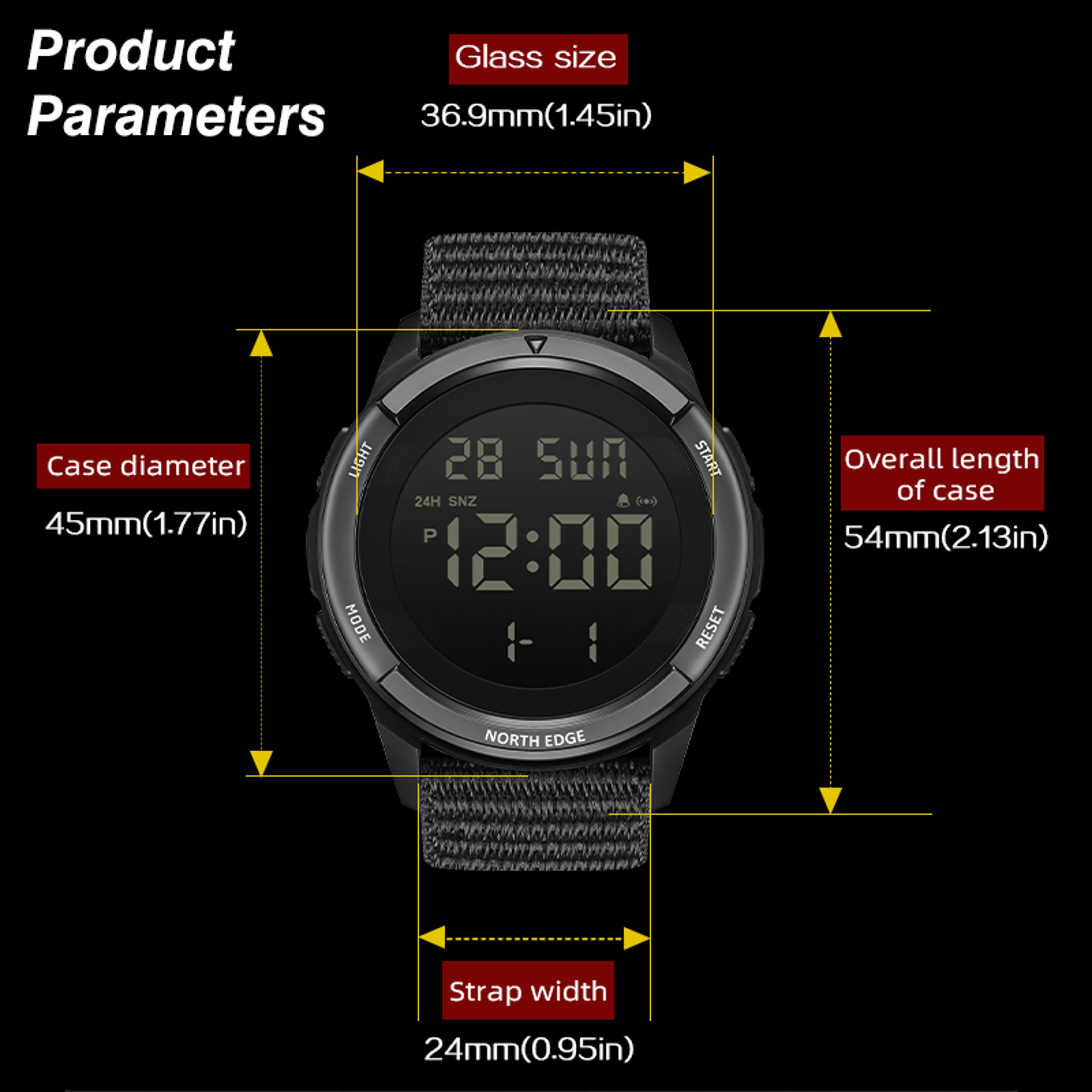 Mens Digital Sports Watch Waterproof Military Outdoor Watch 5
