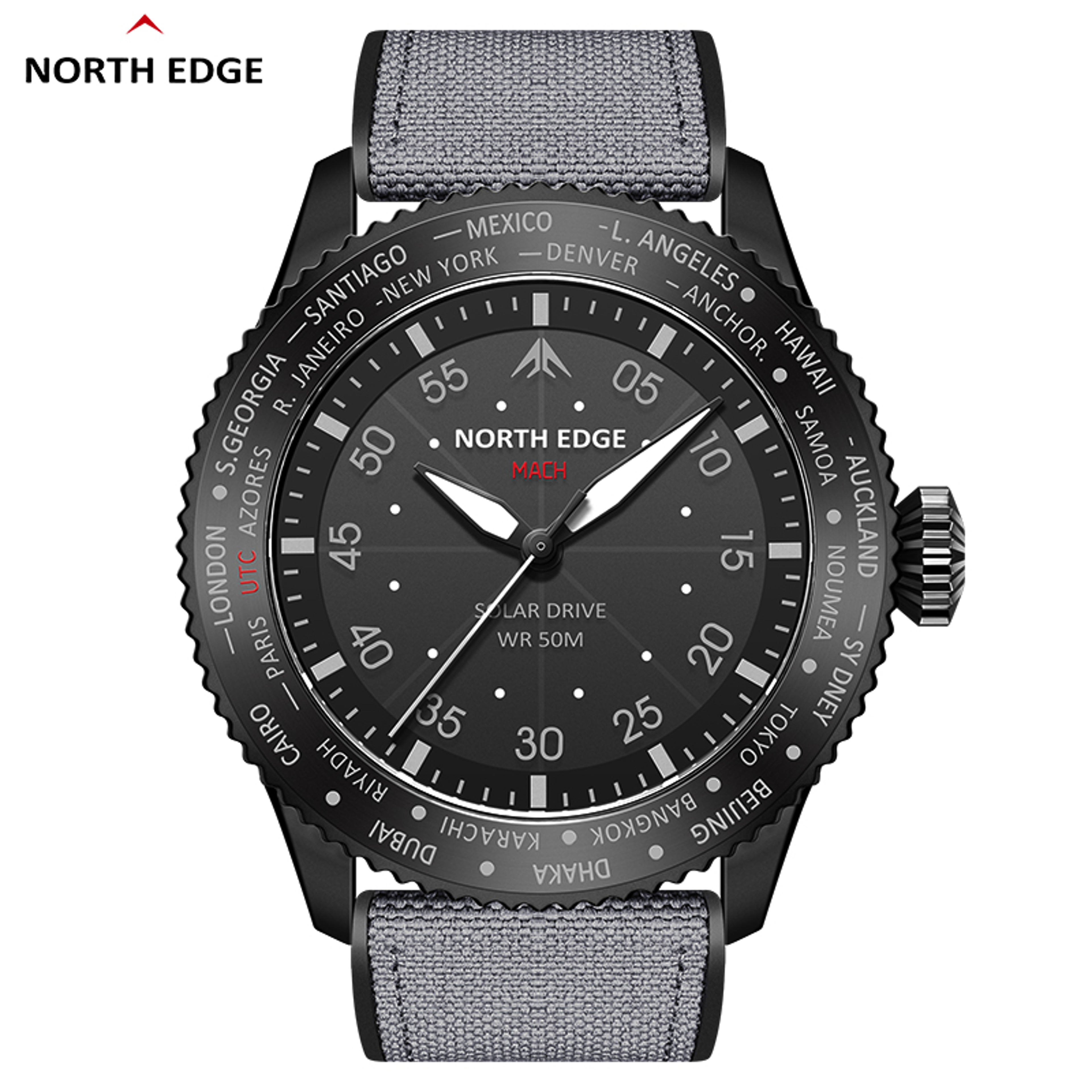 Solar Powered Watch For Men Waterproof Pilot Watch With Luminous Display 6