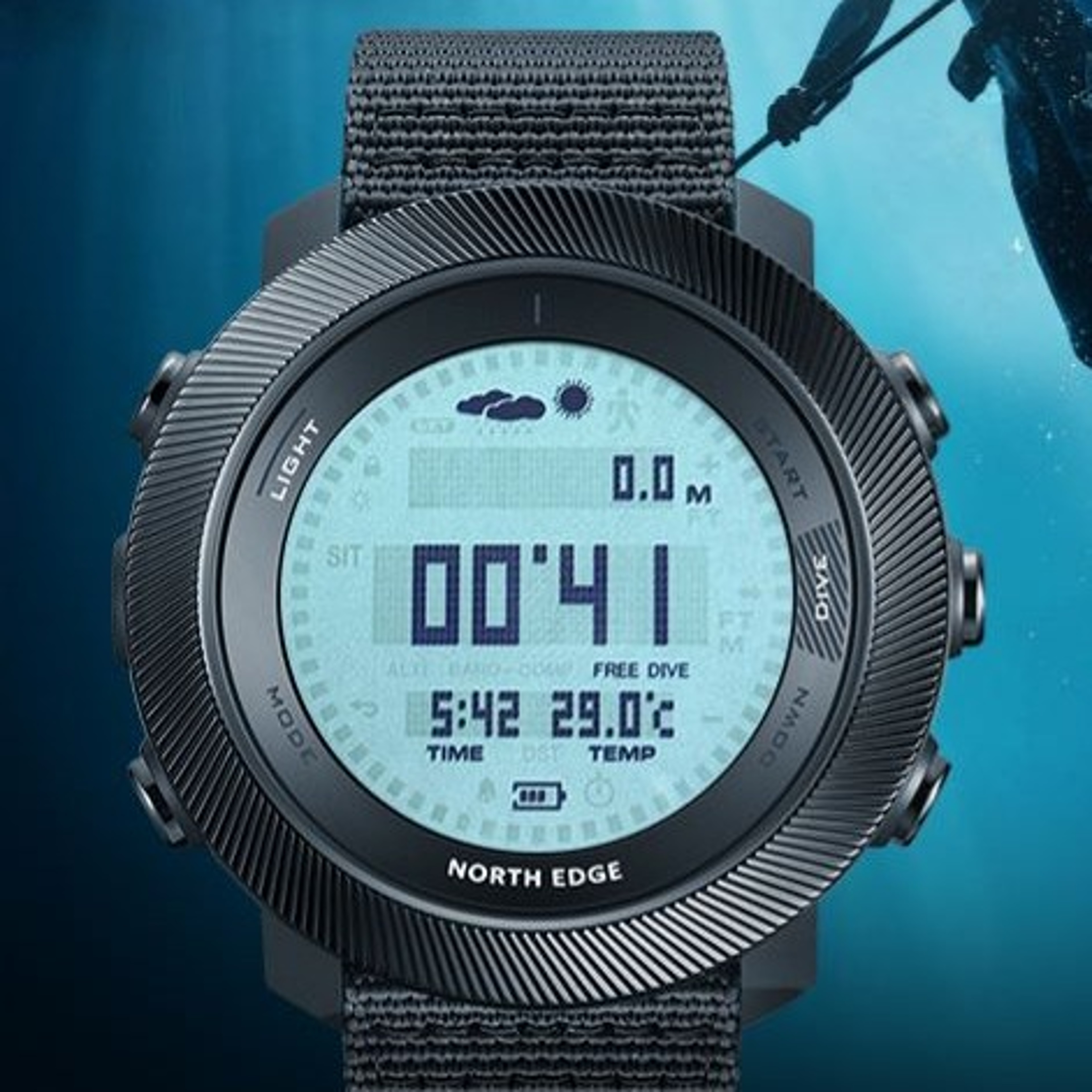 NORTH EDGE APACHED Digital Watch Free Dive Watch Sports Digital Watch Altimeter Barometer Compass Wj