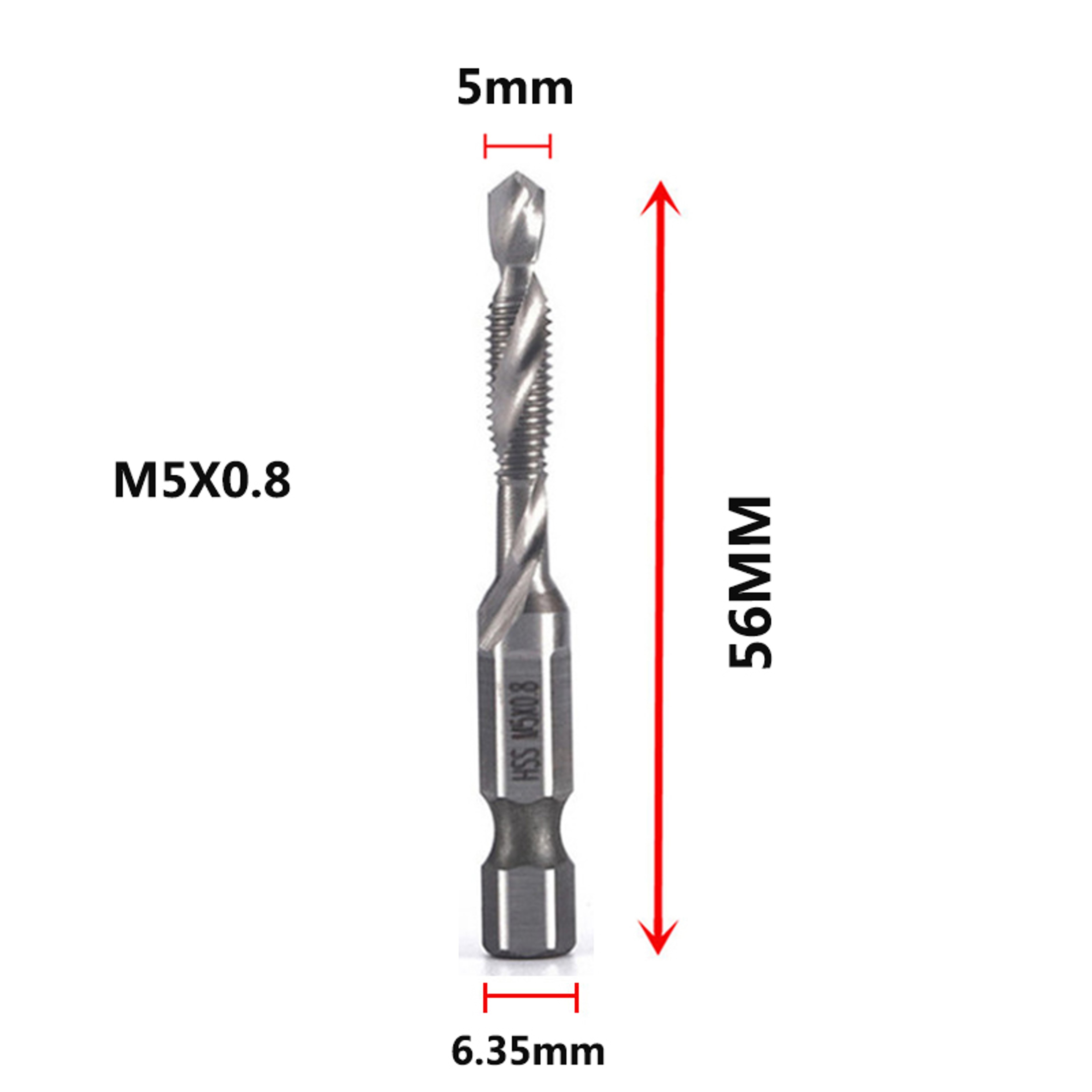 Metric Tap Drill Bit Set Titanium HSS Hex Shank Combination Taps – view 21