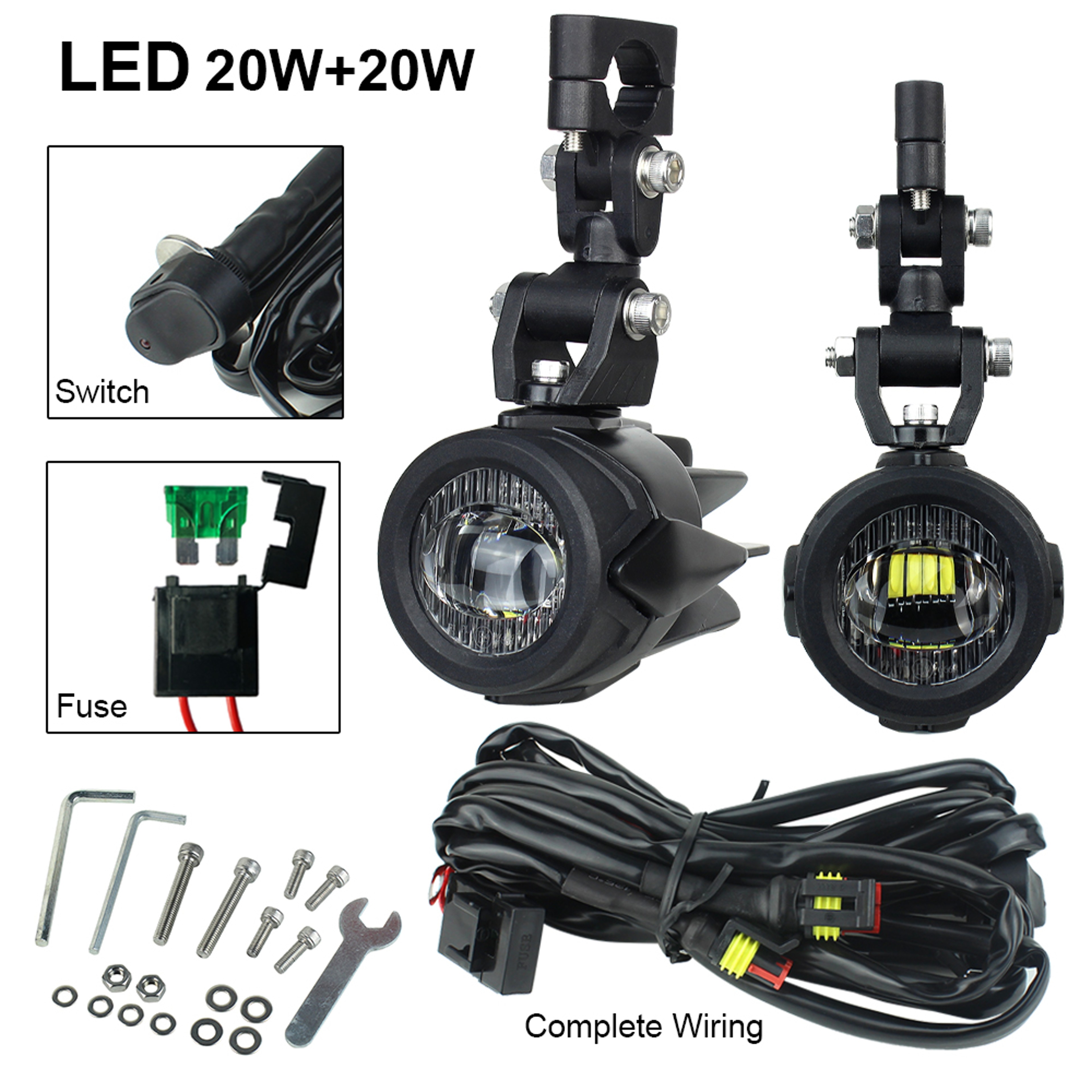 Fog Lights LED Motorcycle Auxiliary Driving Lights 5