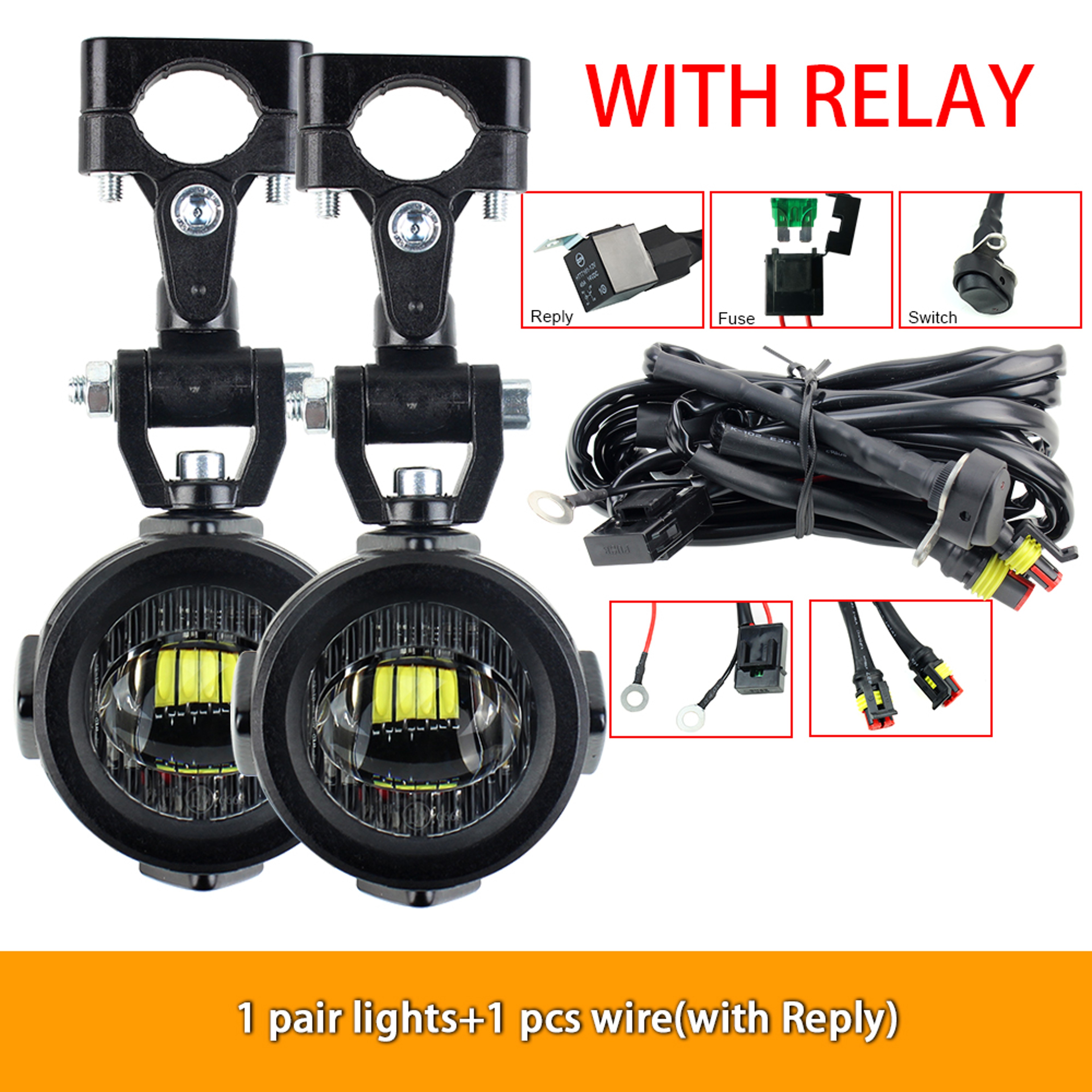 Fog Lights LED Motorcycle Auxiliary Driving Lights 8