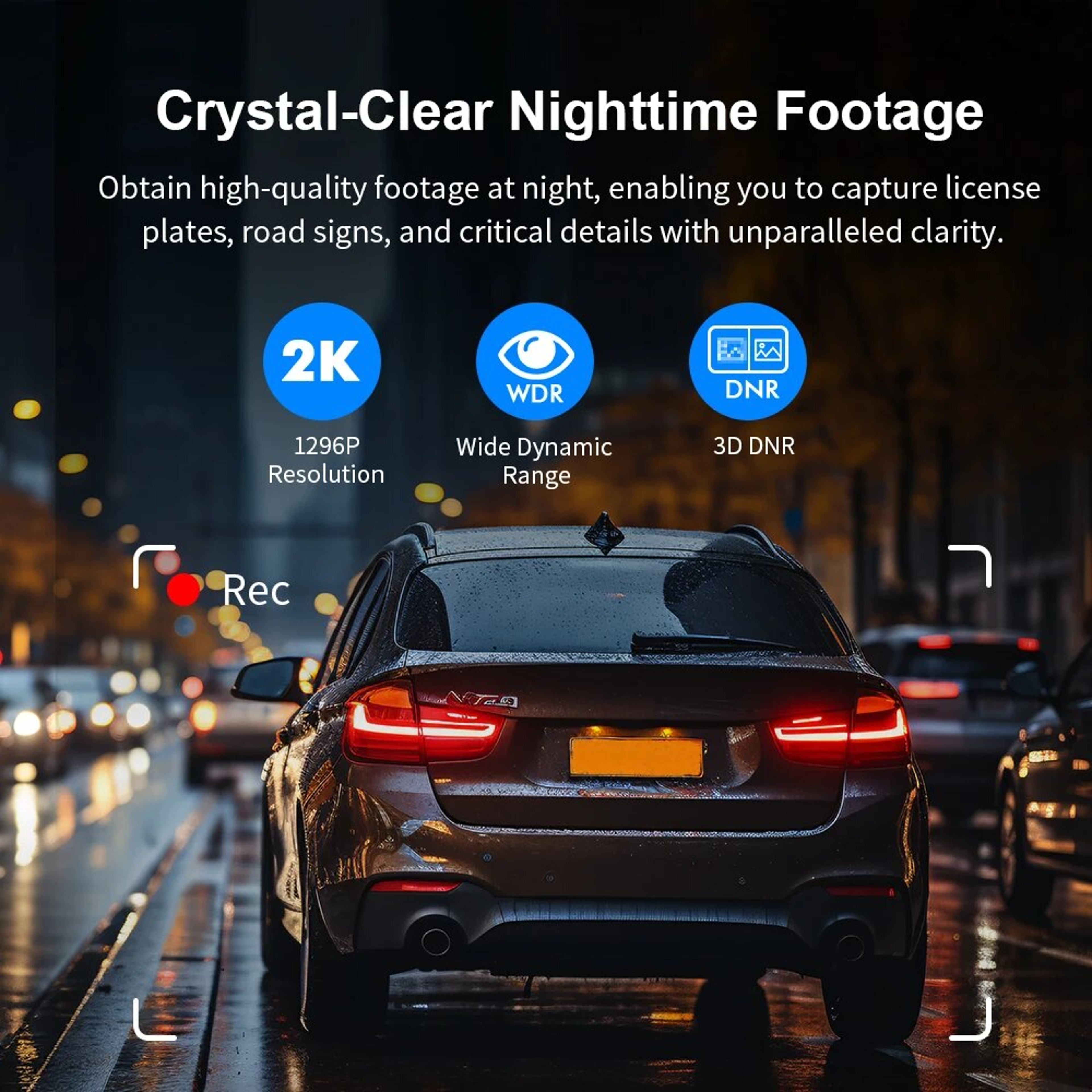Dash Cam WiFi Car Camera With Voice Control And Night Vision 3