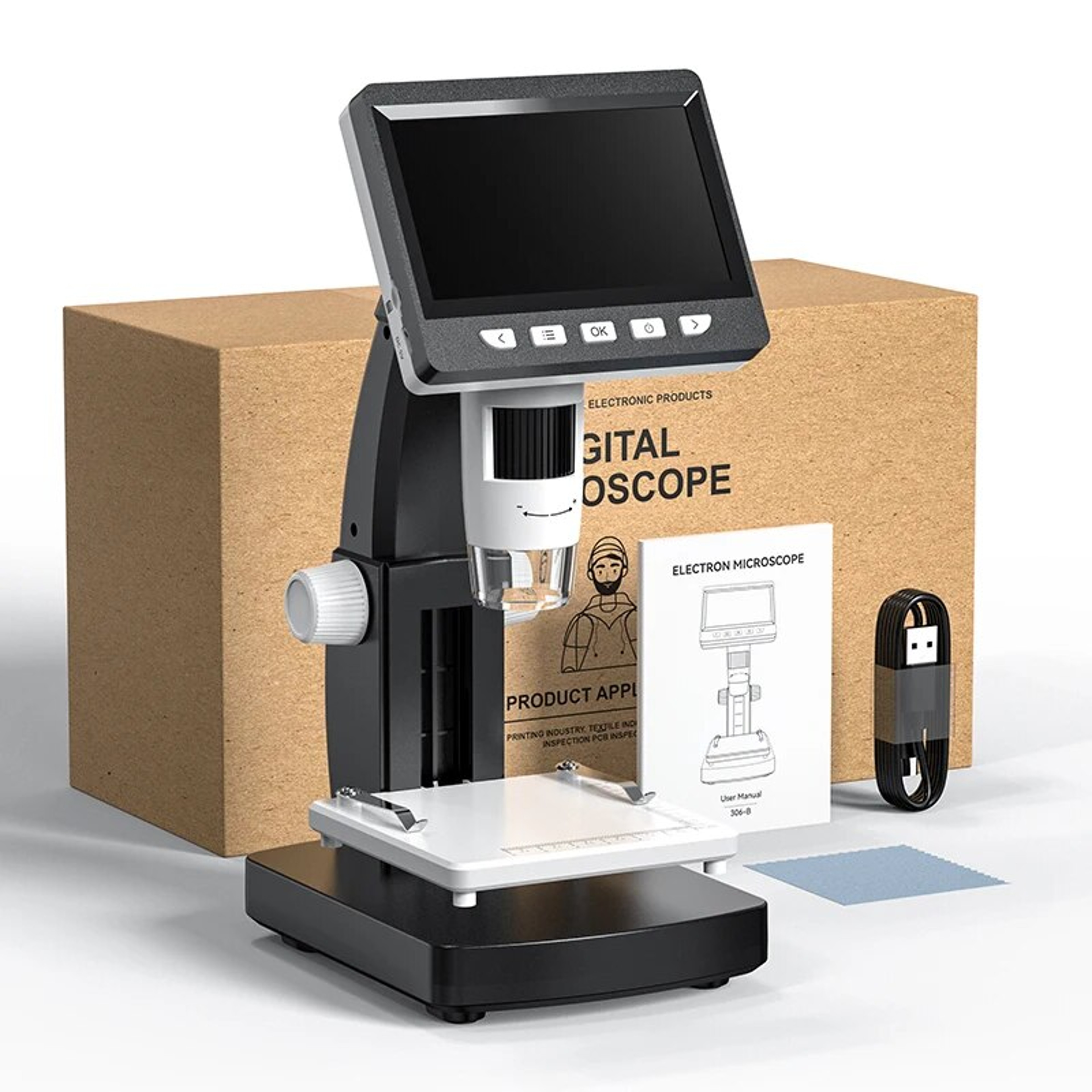 Digital Coin Microscope With LCD Display And 8 LED Lights 7