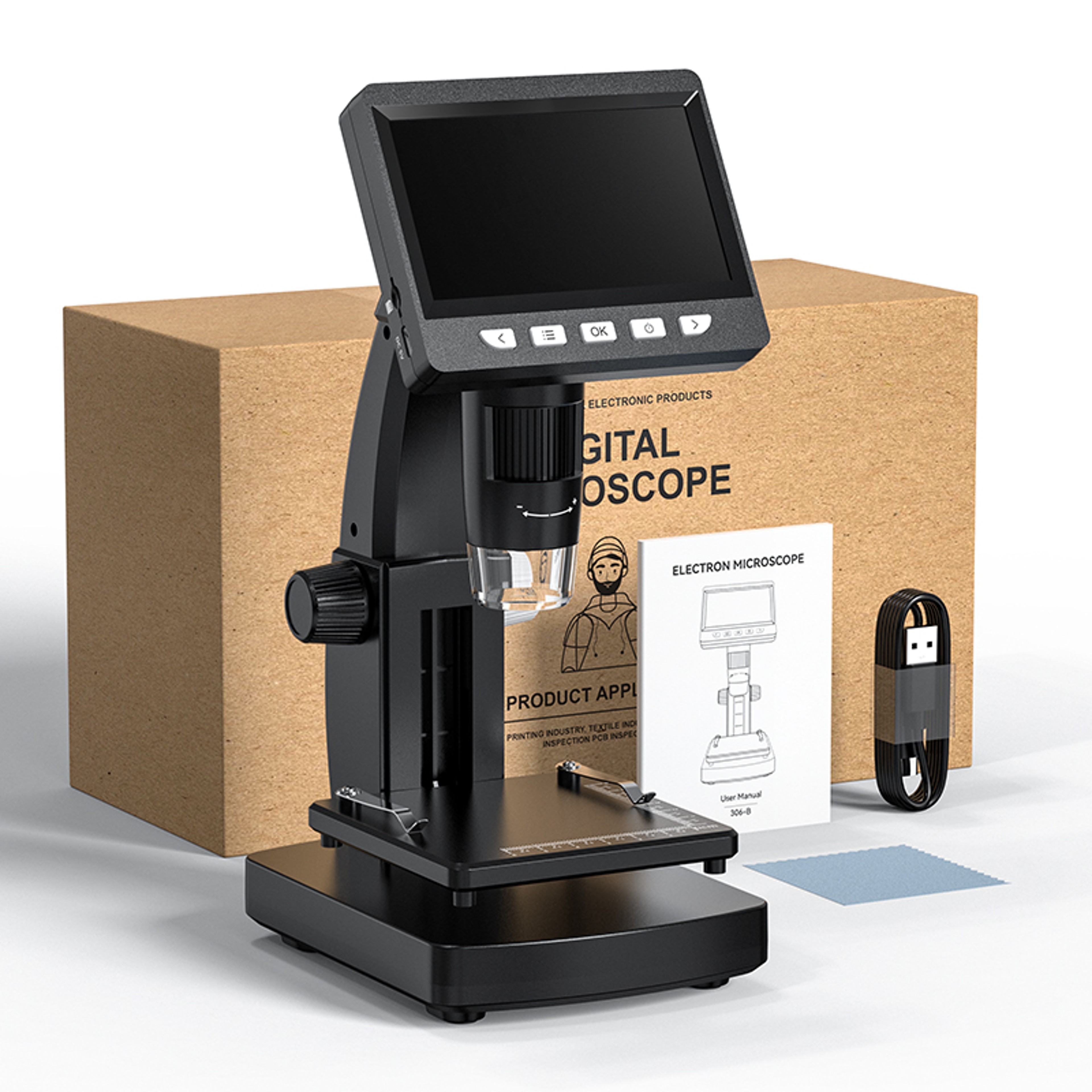 Digital Coin Microscope With LCD Display And 8 LED Lights 6