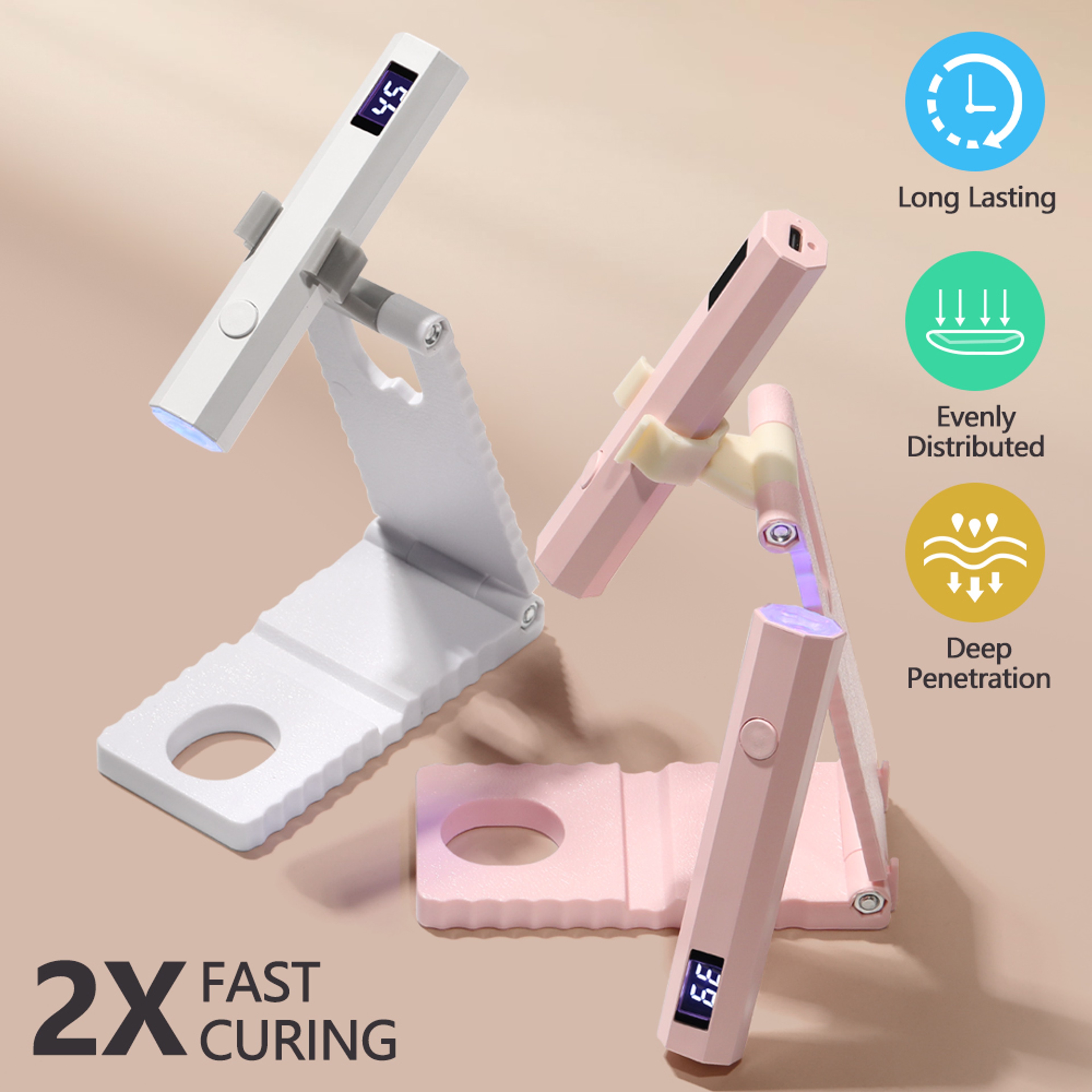 Cordless Nail Lamp with Stand Rechargeable UV Light for Gel Nails – view 3