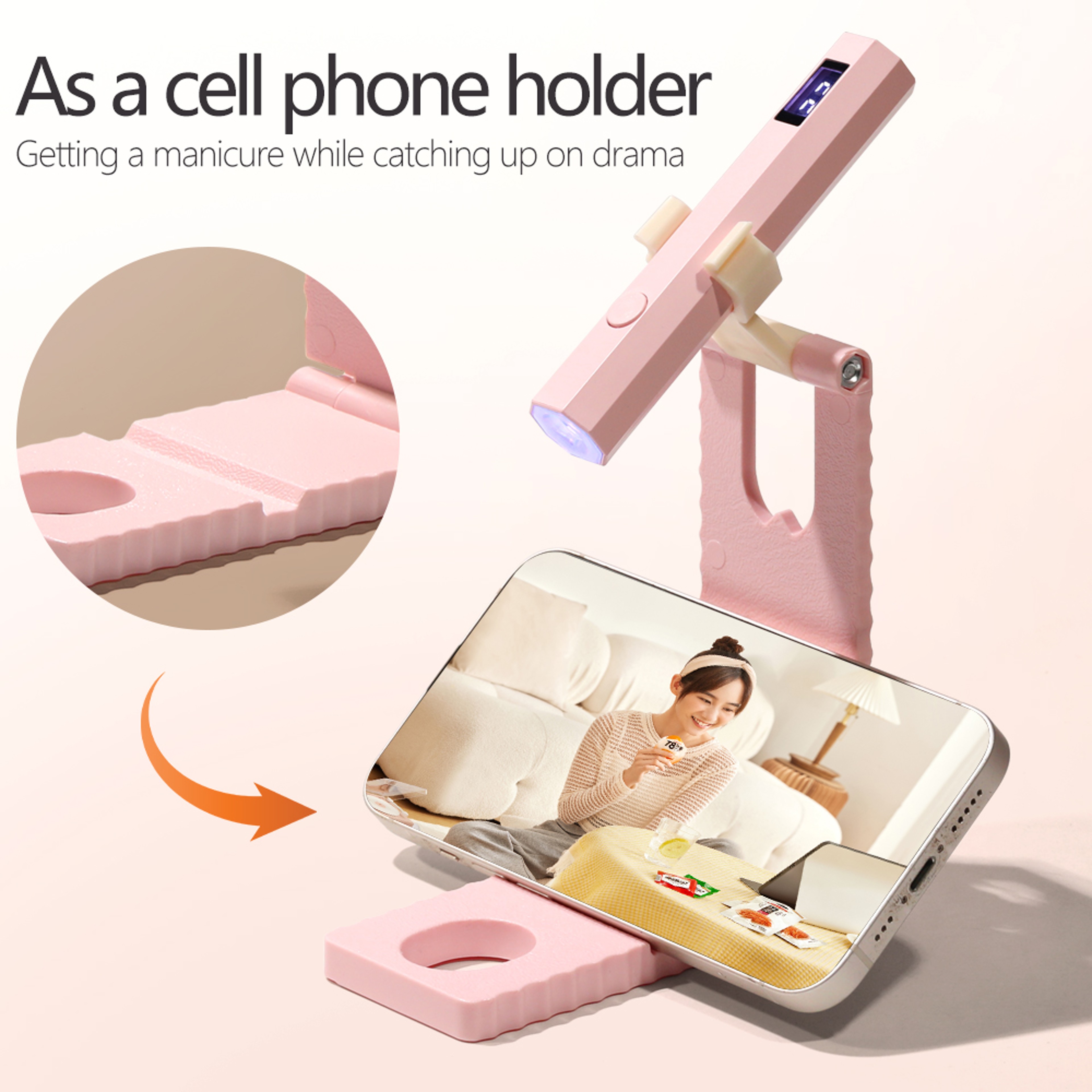 Cordless Nail Lamp with Stand Rechargeable UV Light for Gel Nails – view 4