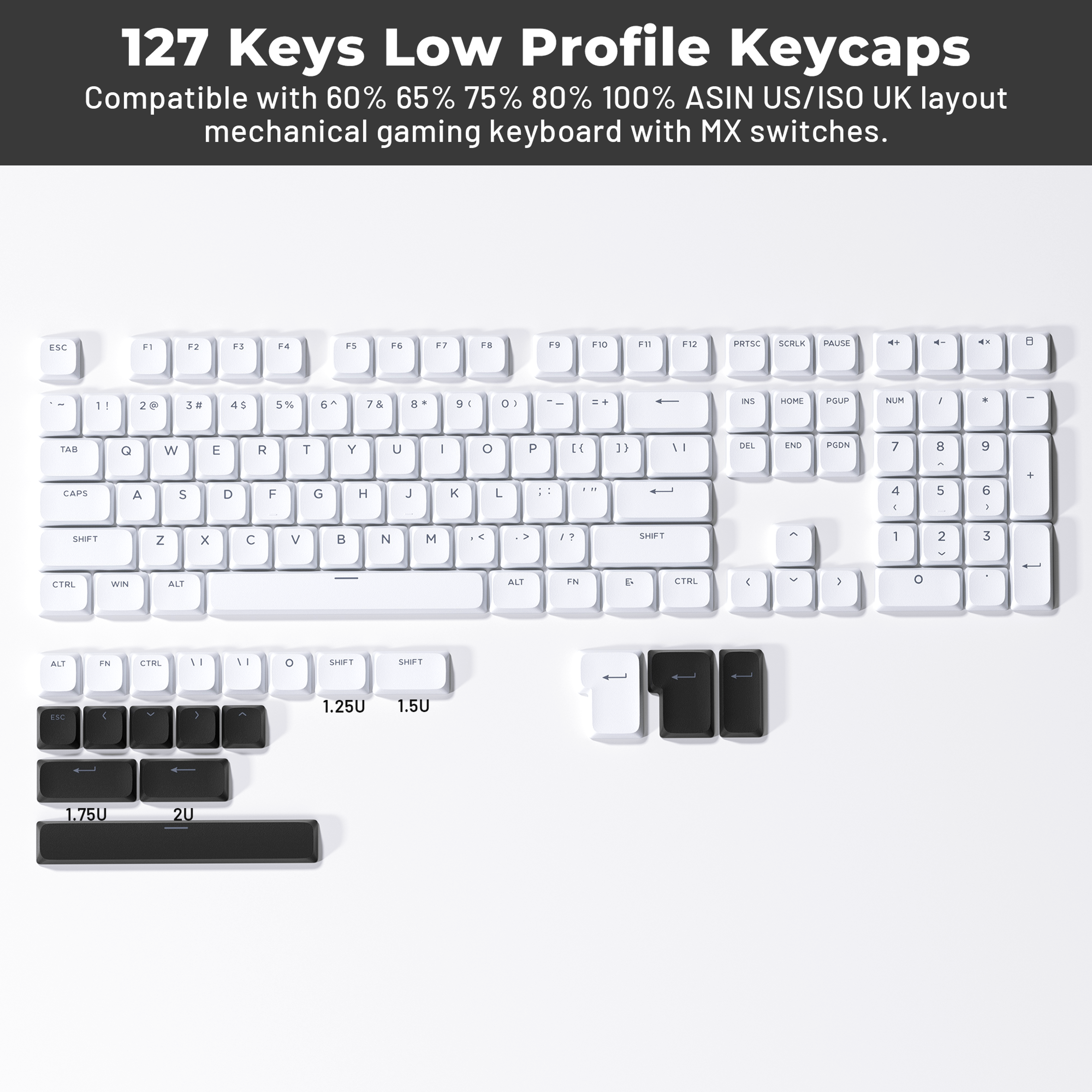 Low Profile Keycaps Key Shine Through Keycaps Double Shot PBT Set – view 8