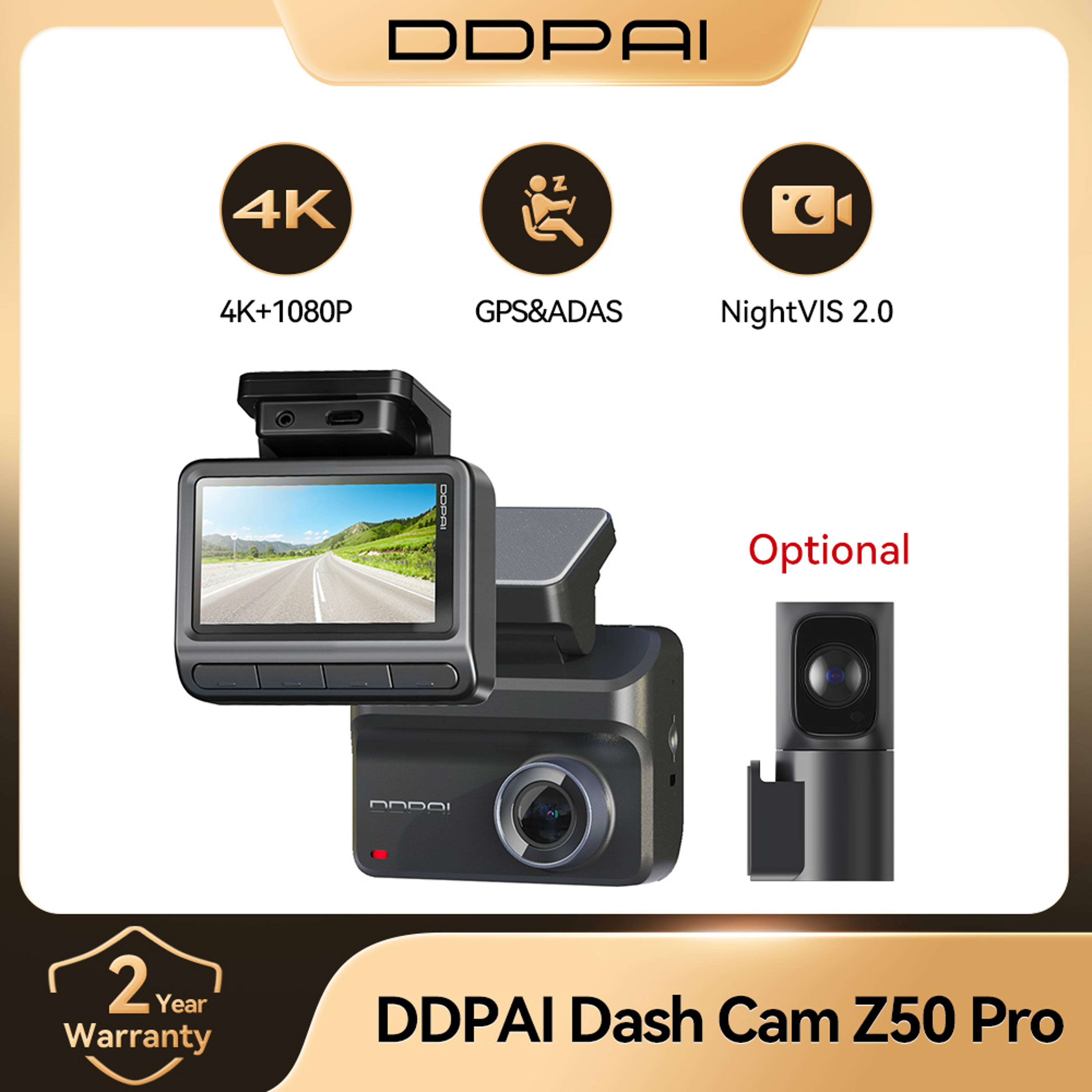 Dash Cam Front And Rear With GPS WiFi Night Vision And Parking Monitor 1