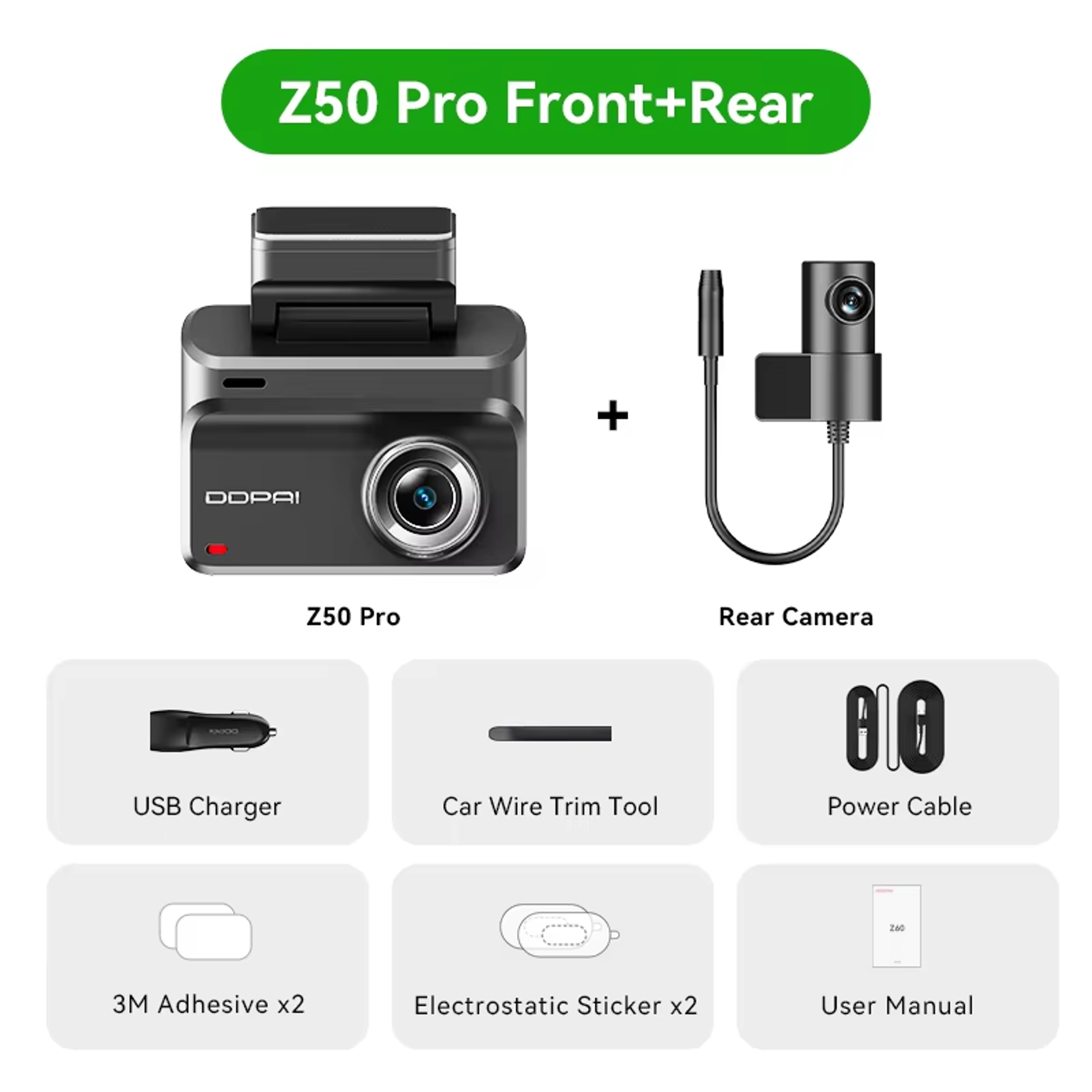 Dash Cam Front And Rear With GPS WiFi Night Vision And Parking Monitor 7