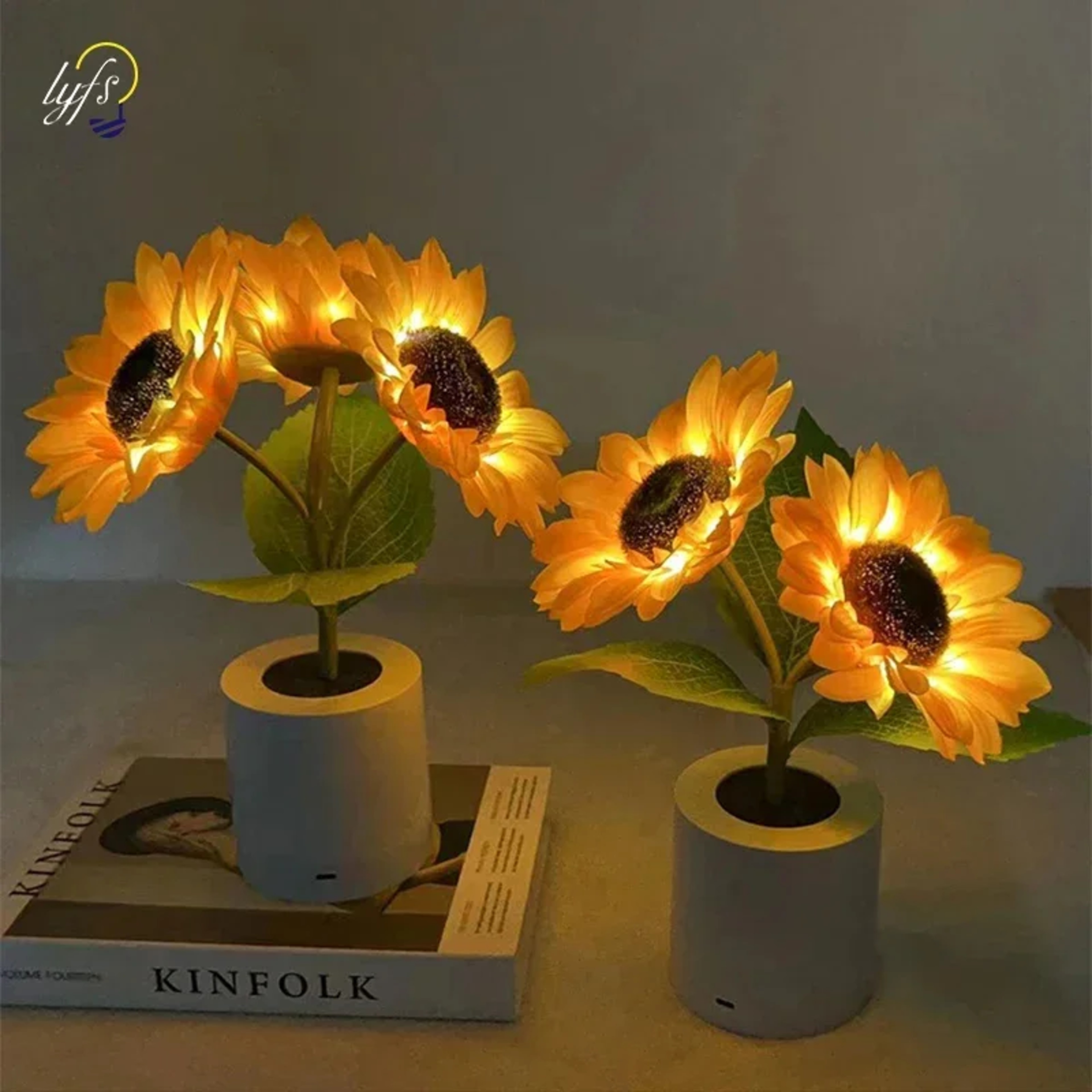 Rechargeable Sunflower LED Night Light Warm Bedside Table Lamp For Bedroom Decor 3