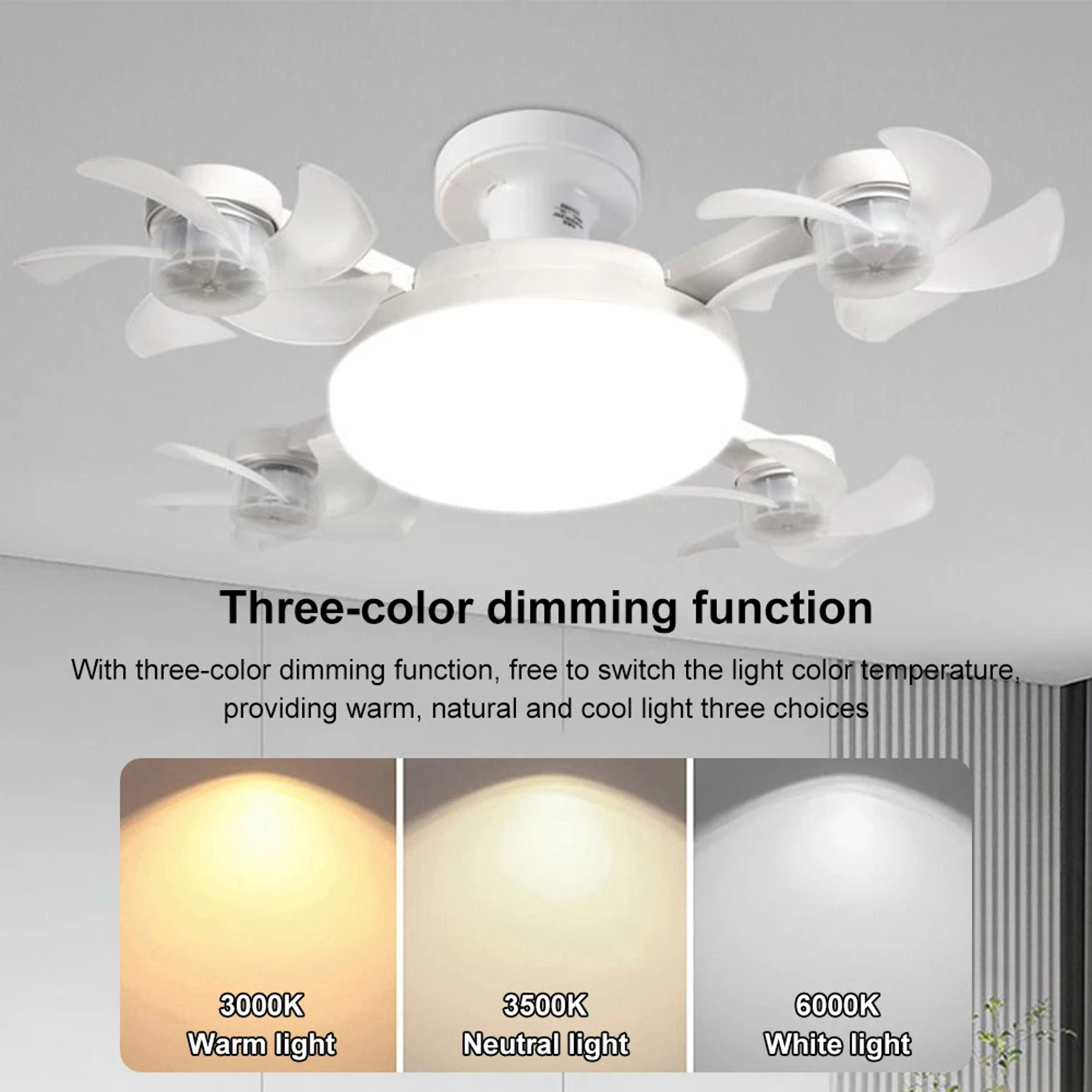 Drone Ceiling Fan With Light Socket Fan Light With Remote Control 4