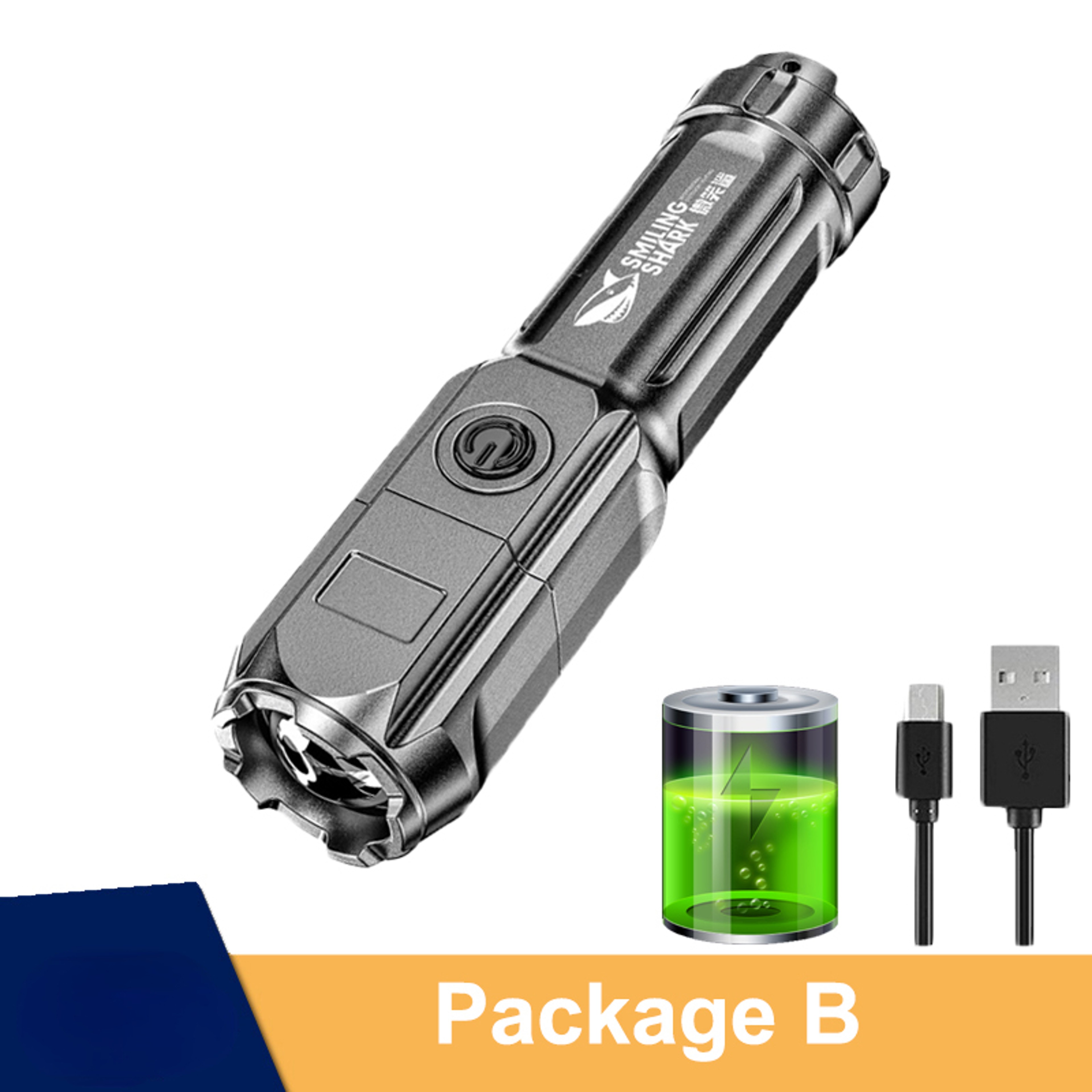 Ultra Bright Rechargeable LED Flashlight Waterproof Zoomable Tactical Flashlight – view 7