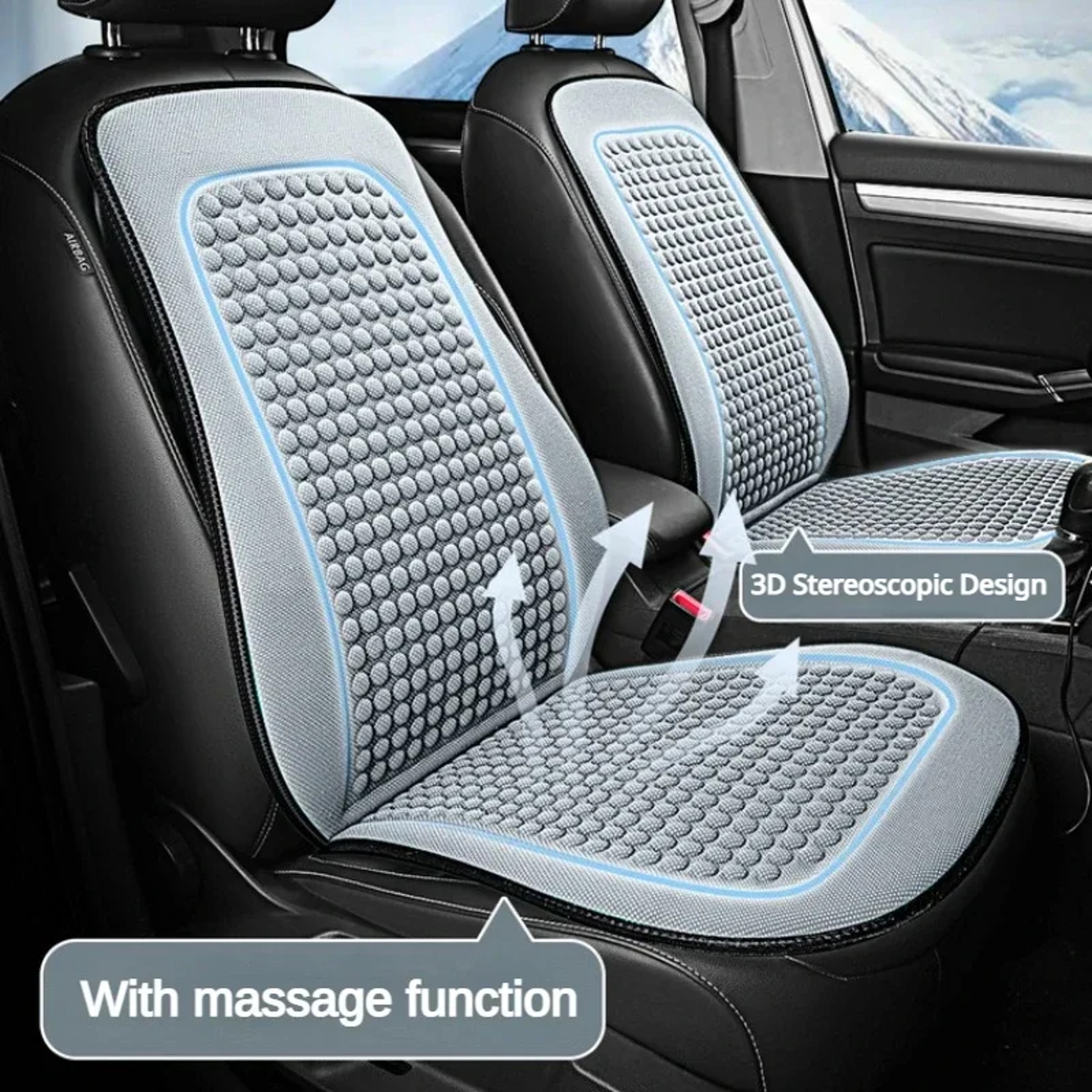 Ice Silk Car Seat Cushion Breathable Summer Cooling Seat Cover Universal Fit 1