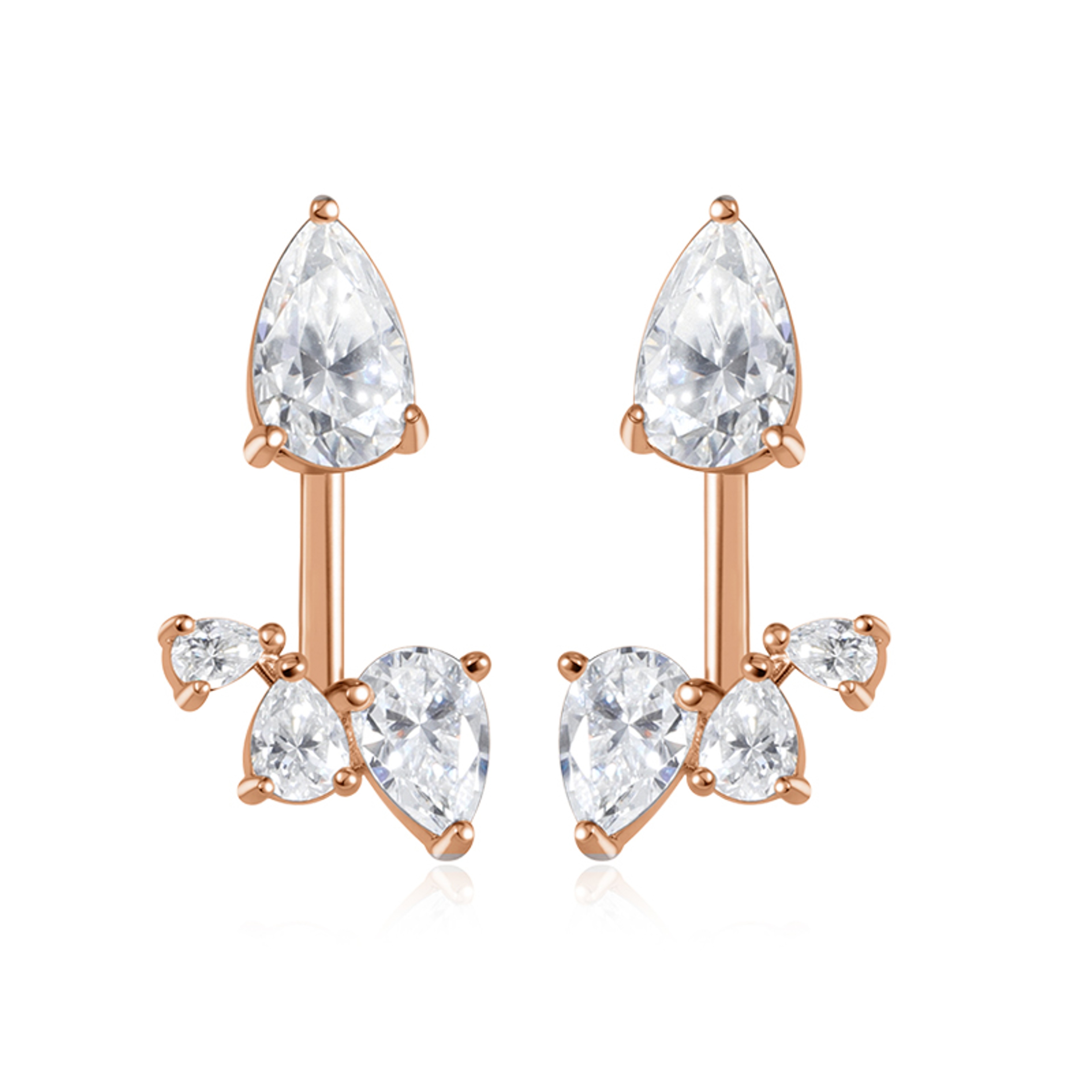 Smyoue Pear Cut Moissanite Stud Earrings In Sterling Silver 7