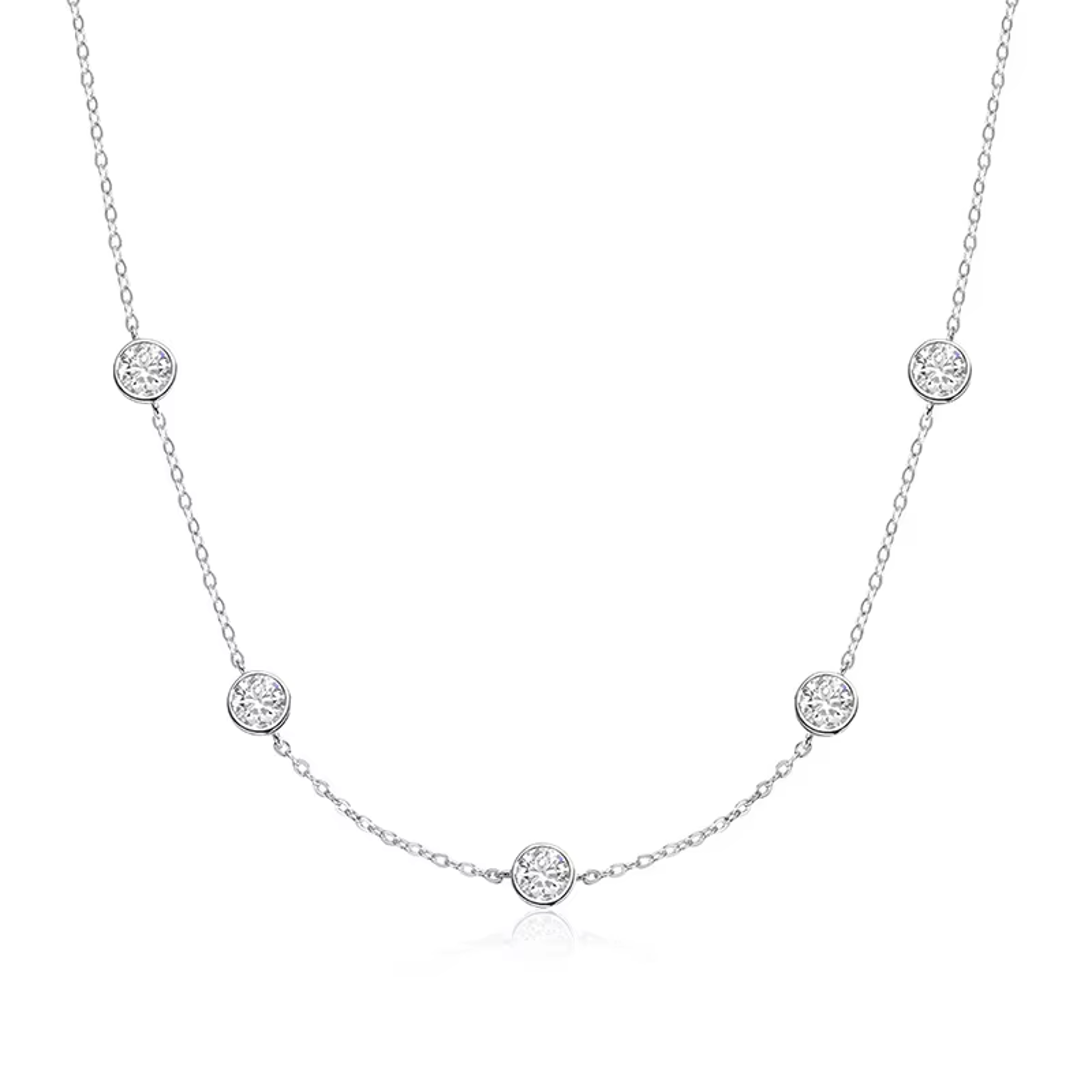 Moissanite Necklace Gold Plated Sterling Silver Bubble Pendant 5