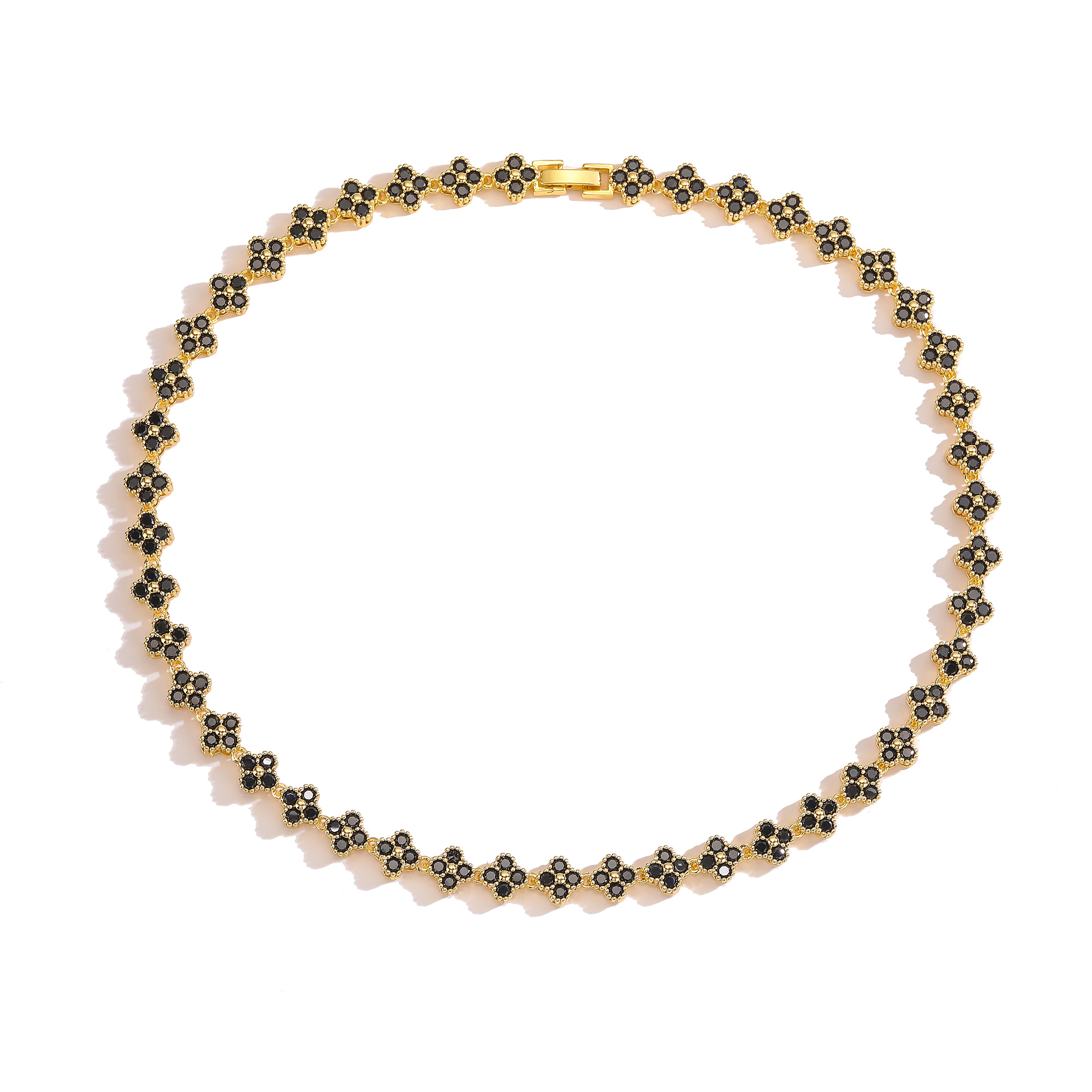 Gold Plated Flower Necklace And Bracelet Set For Women 20