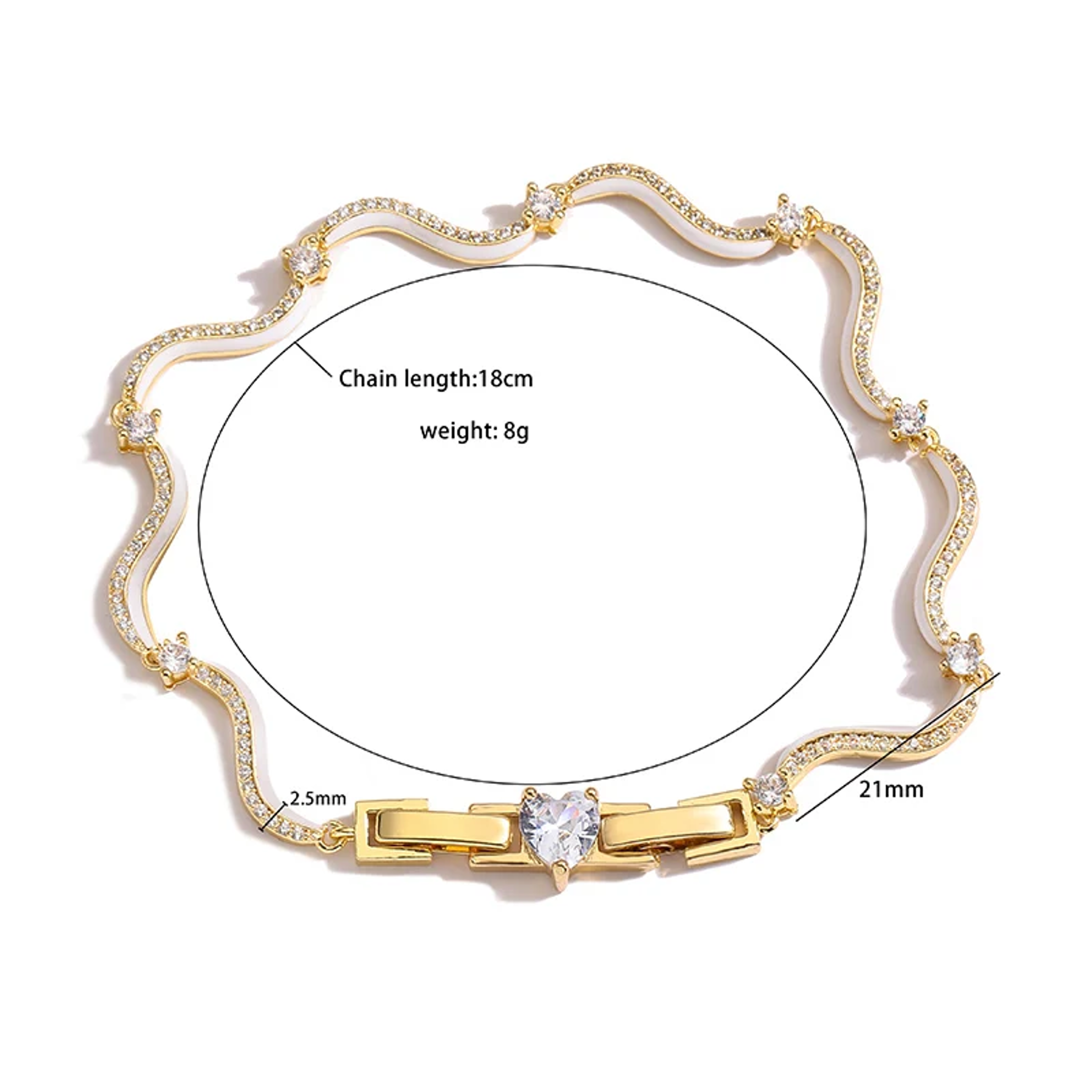 Multicolor Enamel Necklace And Bracelet Jewelry Set For Women 3