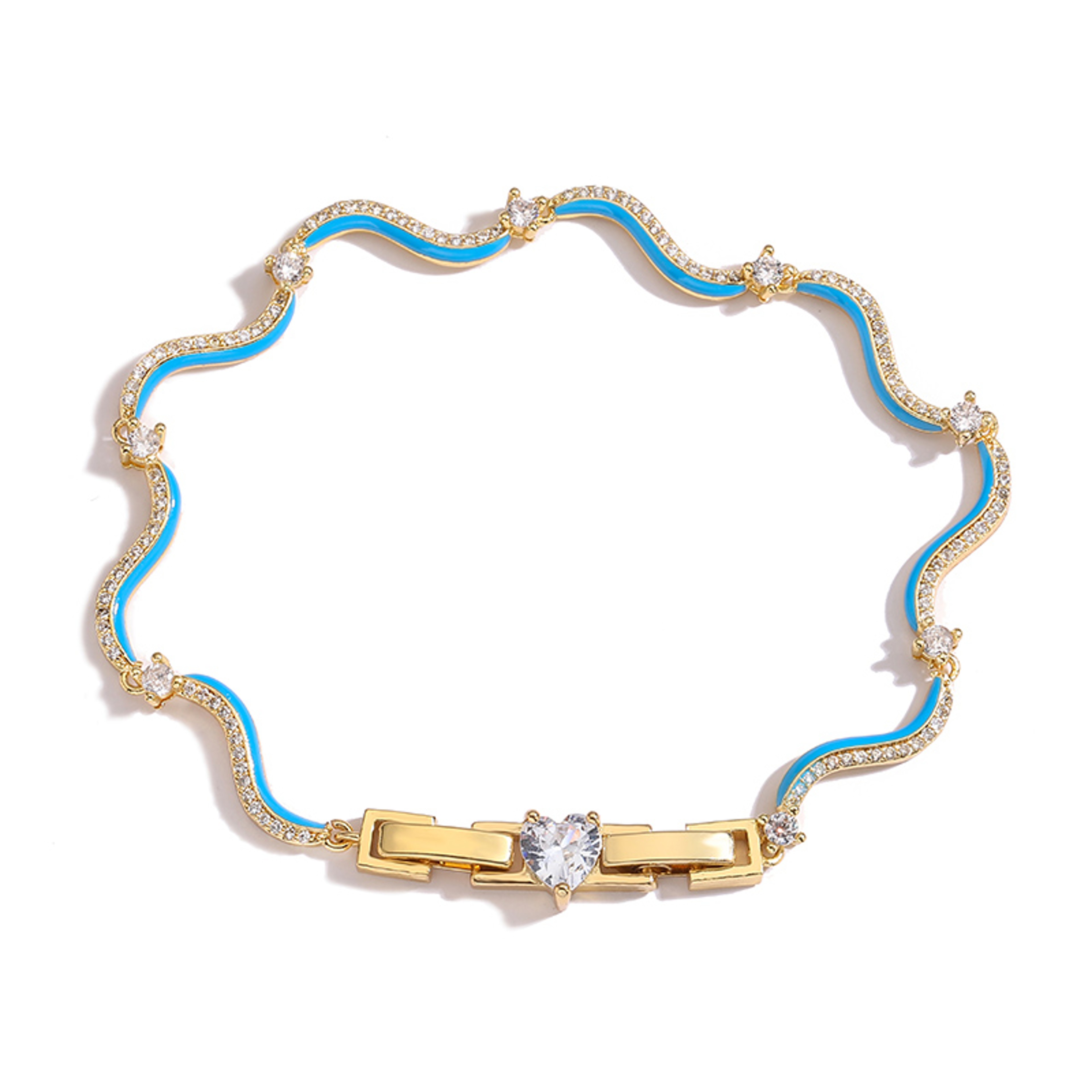 Multicolor Enamel Necklace And Bracelet Jewelry Set For Women 12