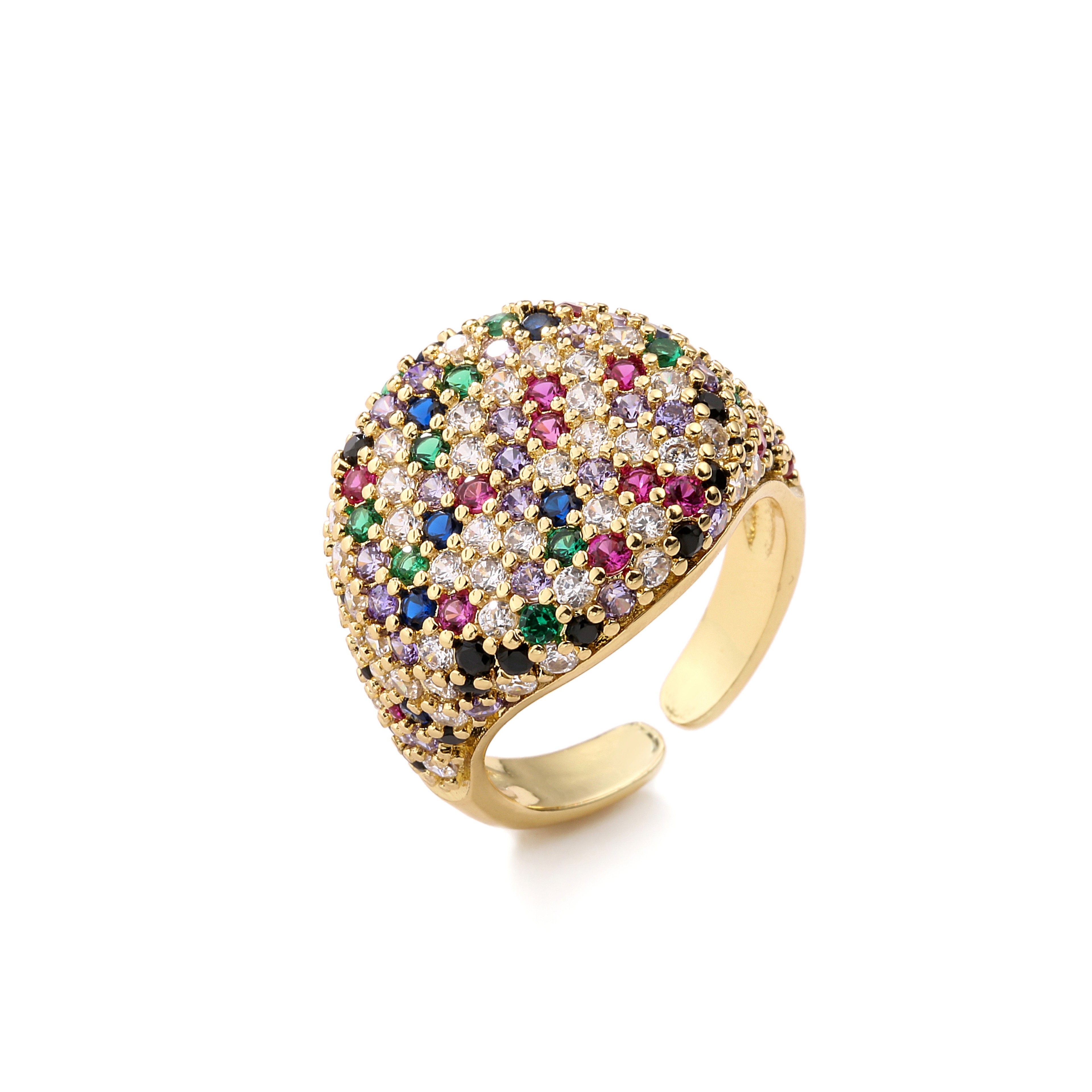 Colorful Cubic Zirconia Statement Ring For Women 2