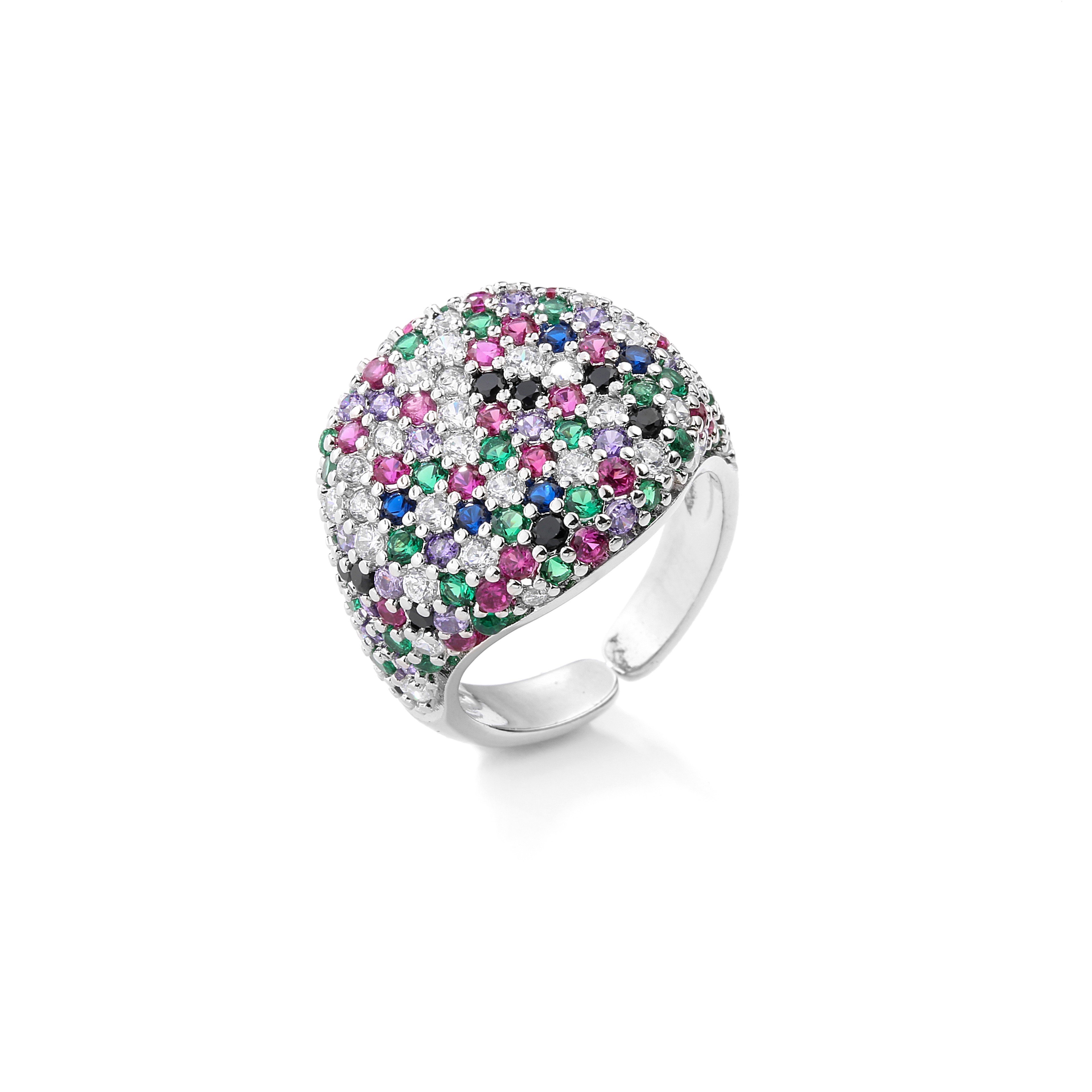 Colorful Cubic Zirconia Statement Ring For Women 14
