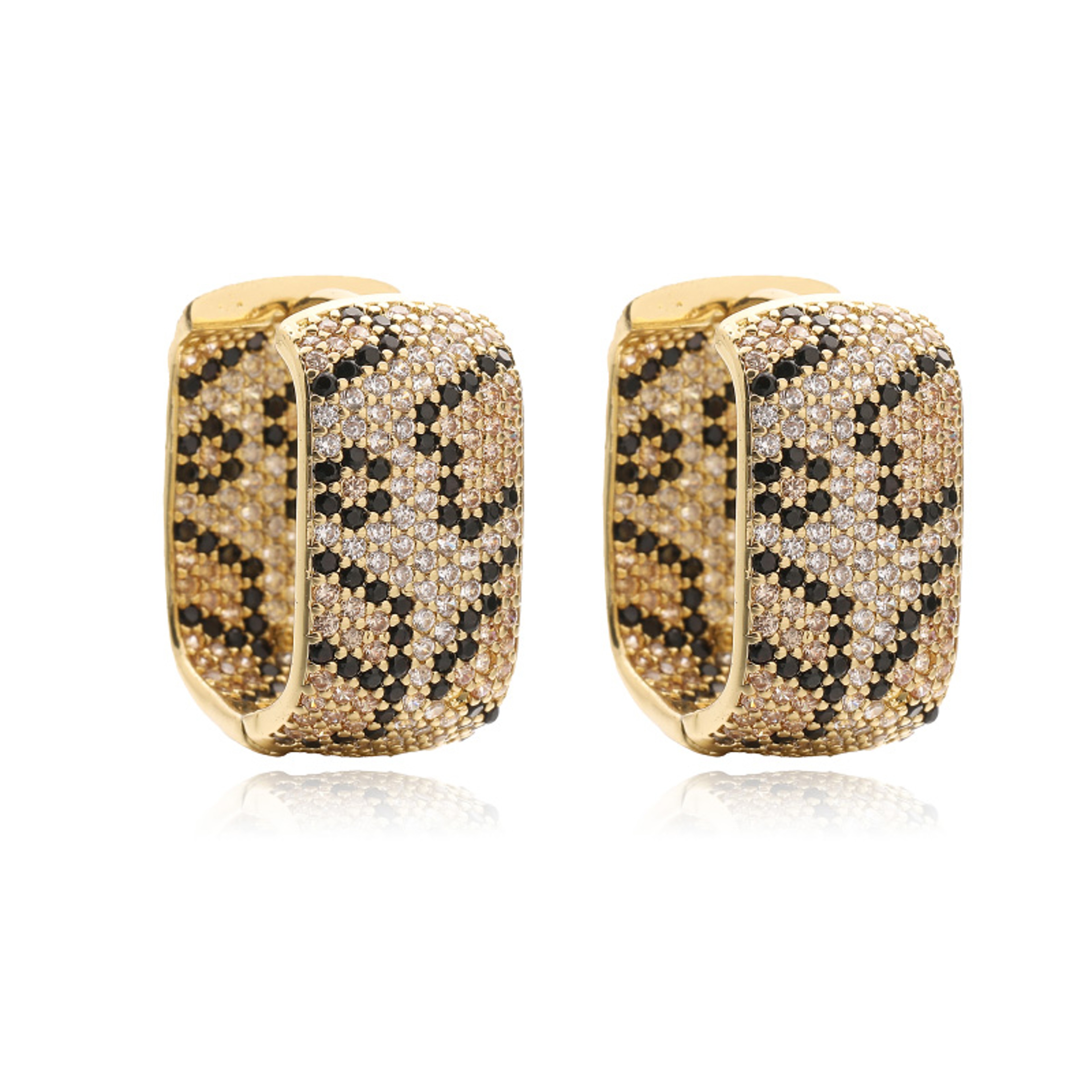 Leopard Print Rhinestone Statement Earrings for Women – view 8
