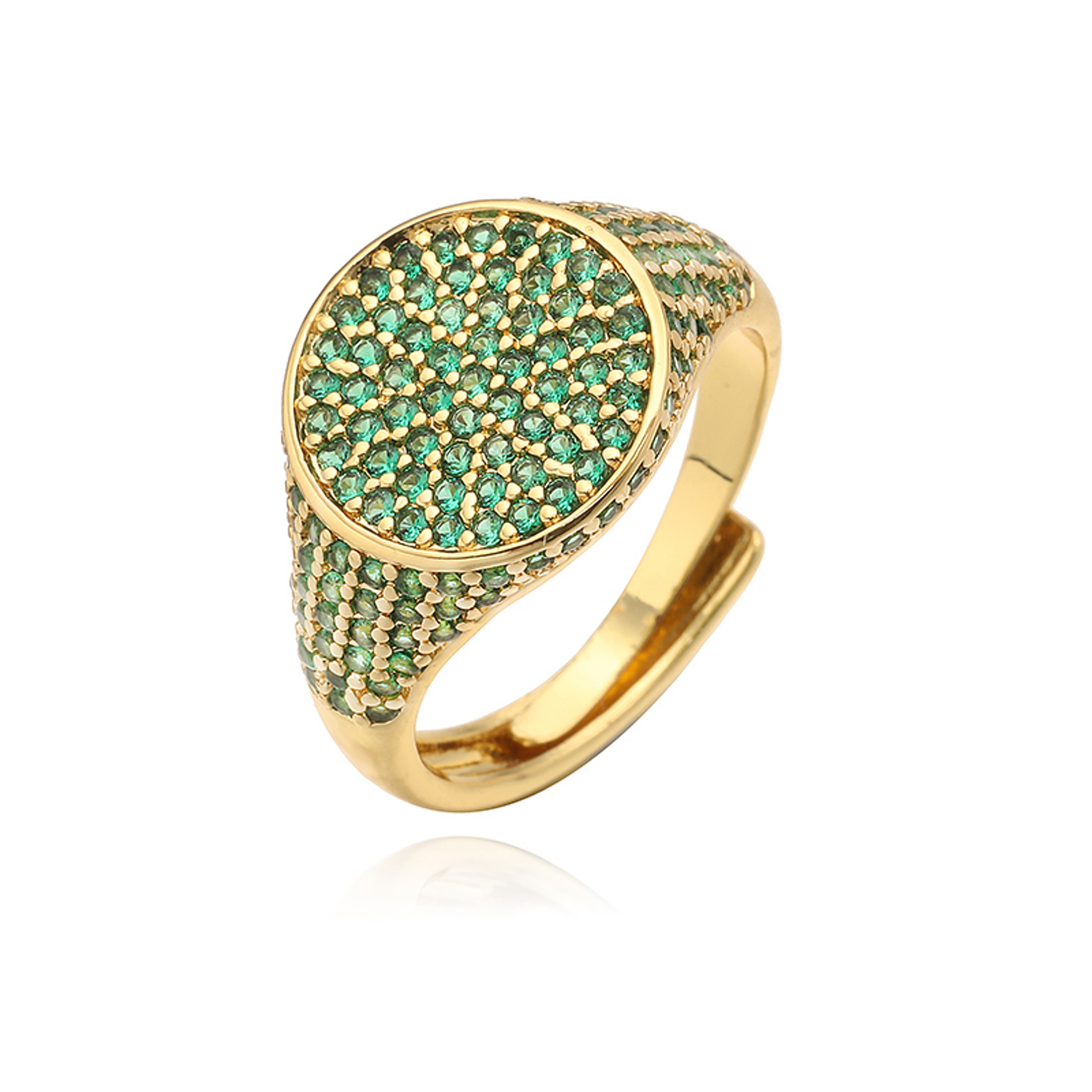 Gold Plated Multicolor Zirconia Ring Adjustable Statement Ring 5