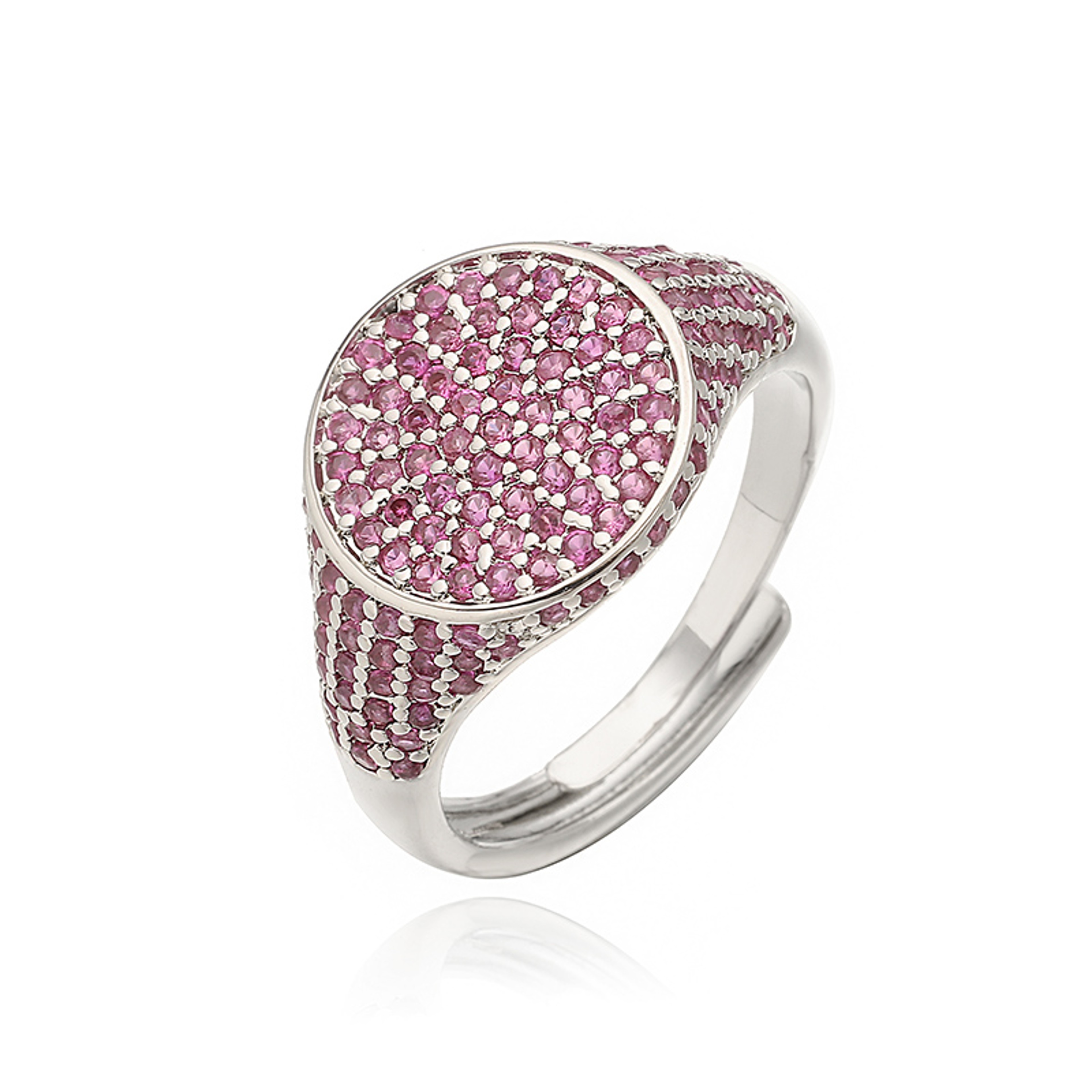 Gold Plated Multicolor Zirconia Ring Adjustable Statement Ring 10