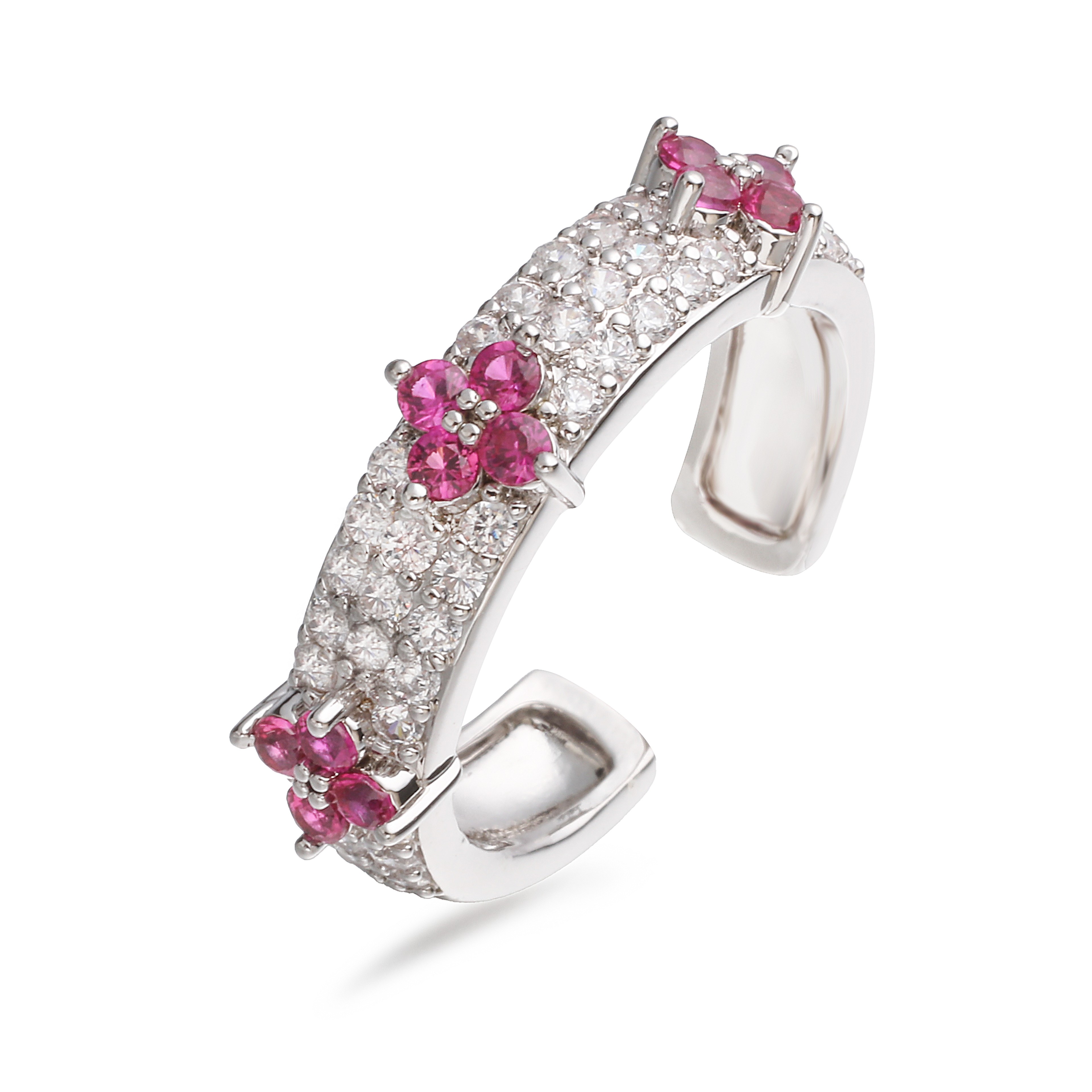 Four Leaf Clover Ring Thickened Adjustable Ring Statement Jewelry 16