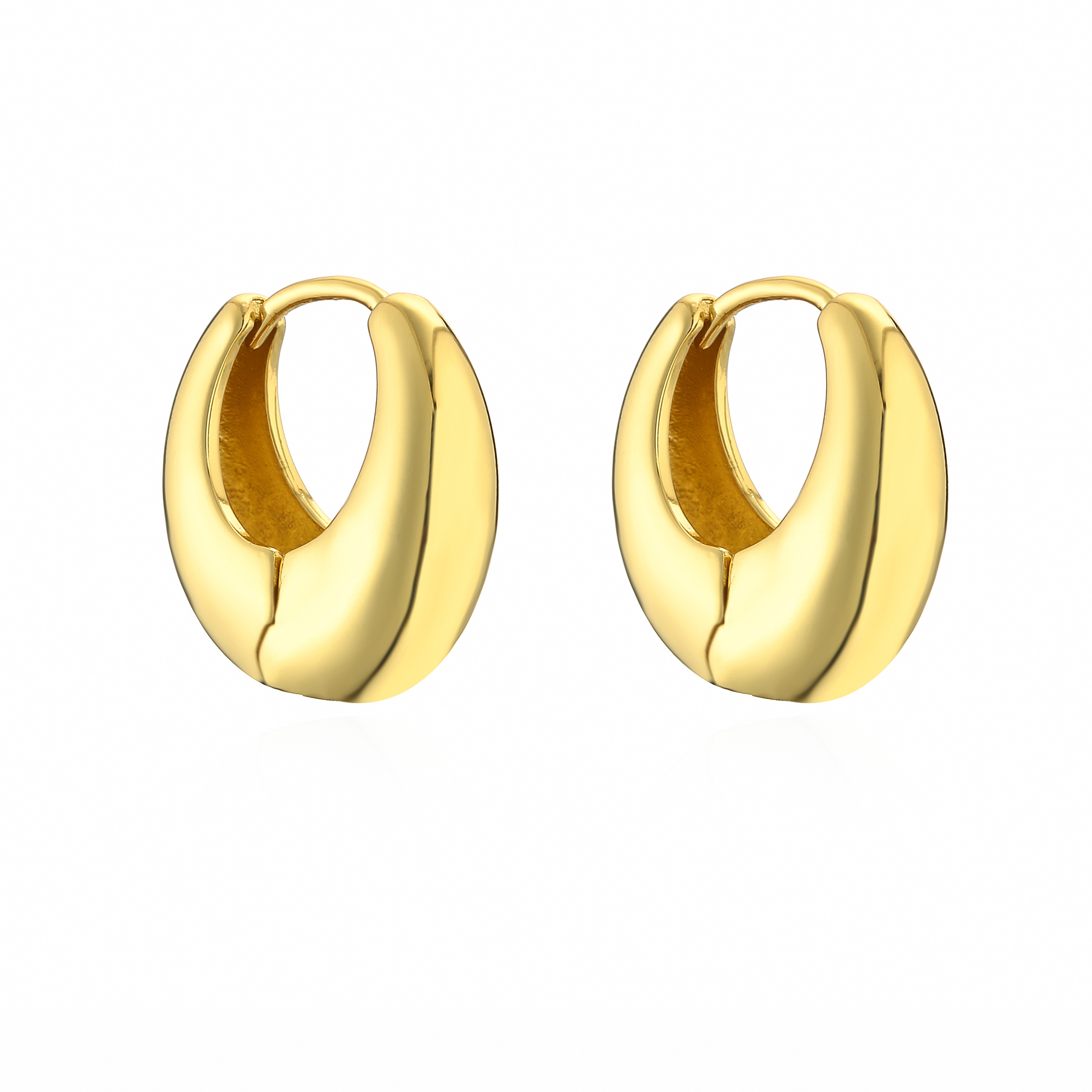 Lustre Pearl Hoops Gold Plated Textured Chunky Earrings For Women 13